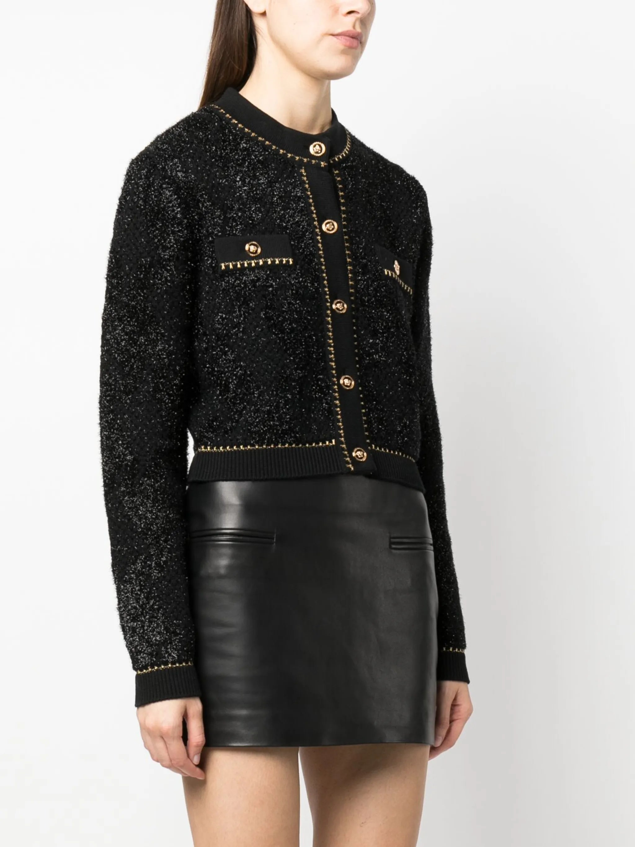 Medusa cropped tweed jacket