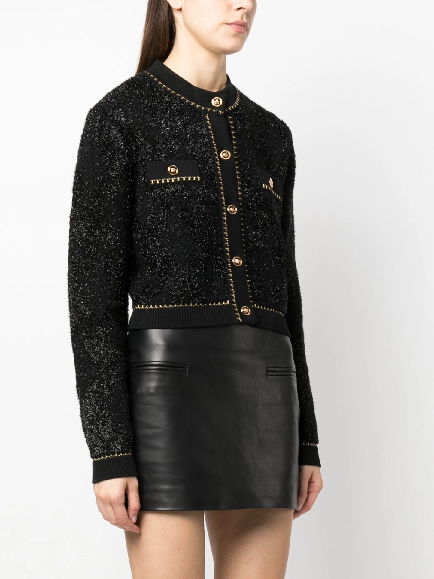 Medusa cropped tweed jacket