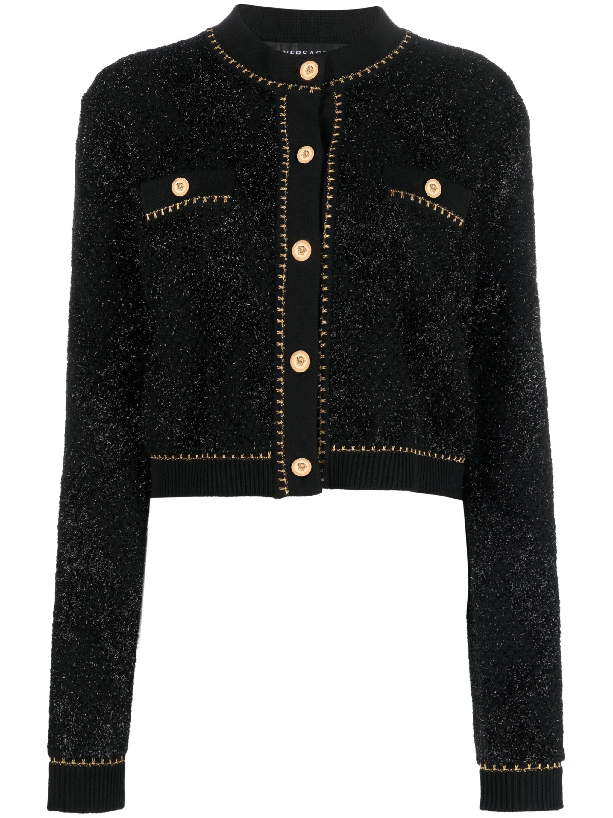 Medusa cropped tweed jacket