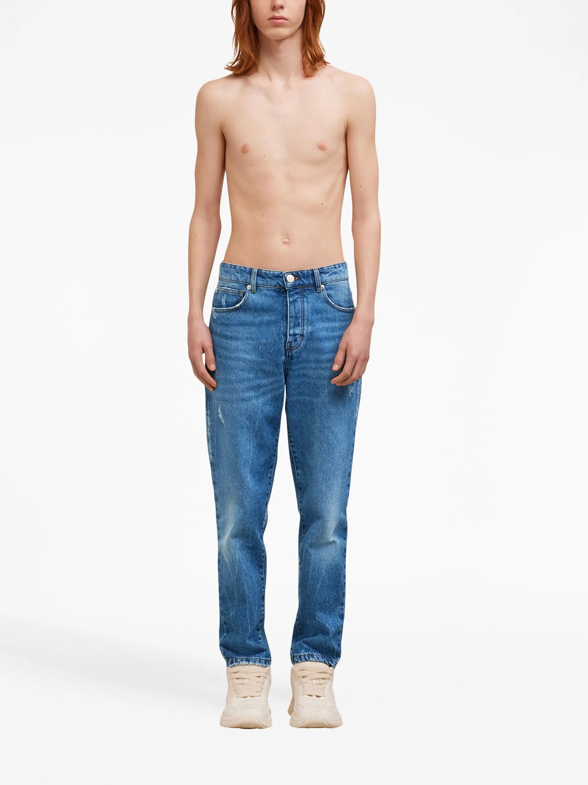 logo-patch straight-leg jeans