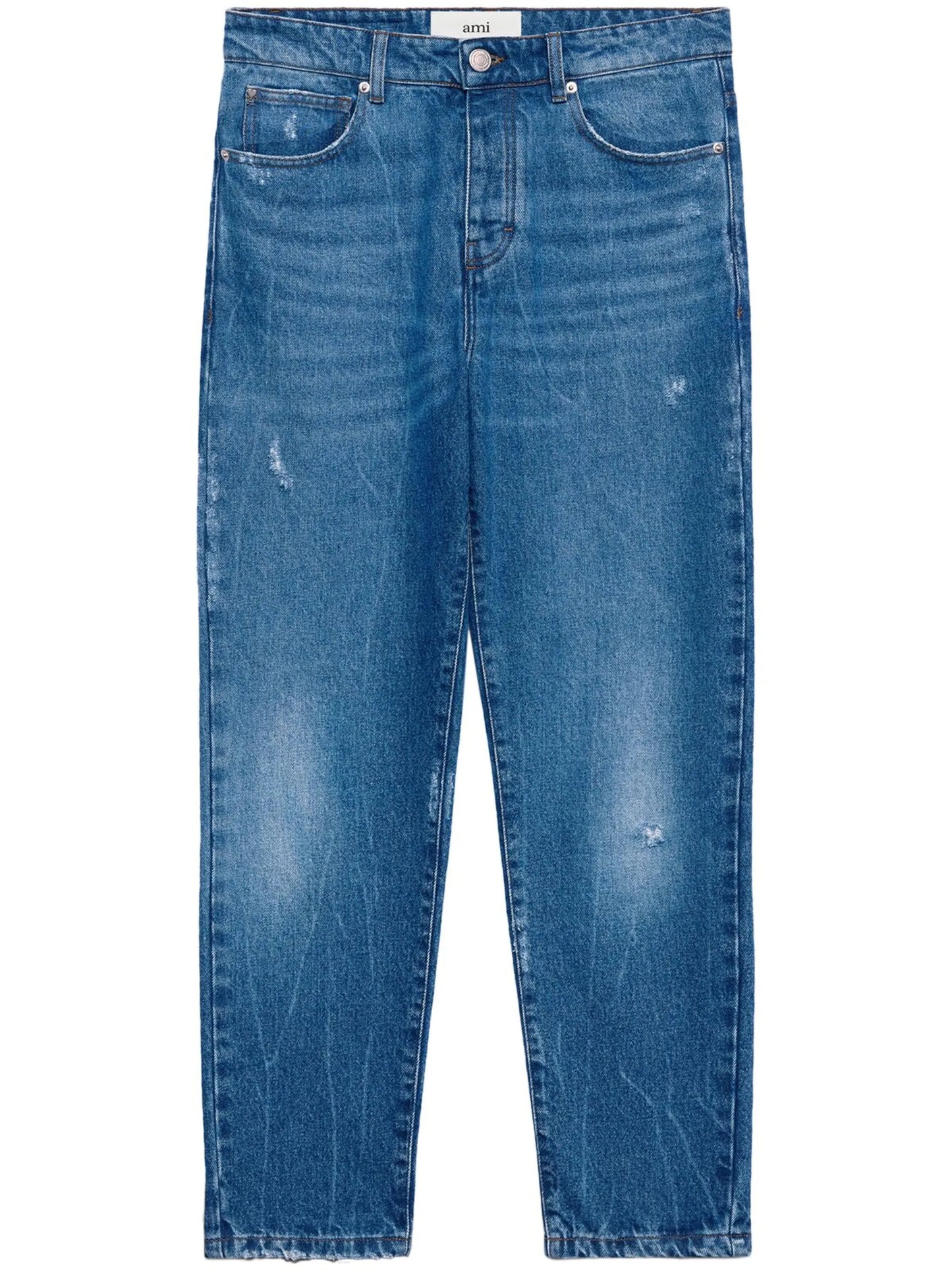 logo-patch straight-leg jeans