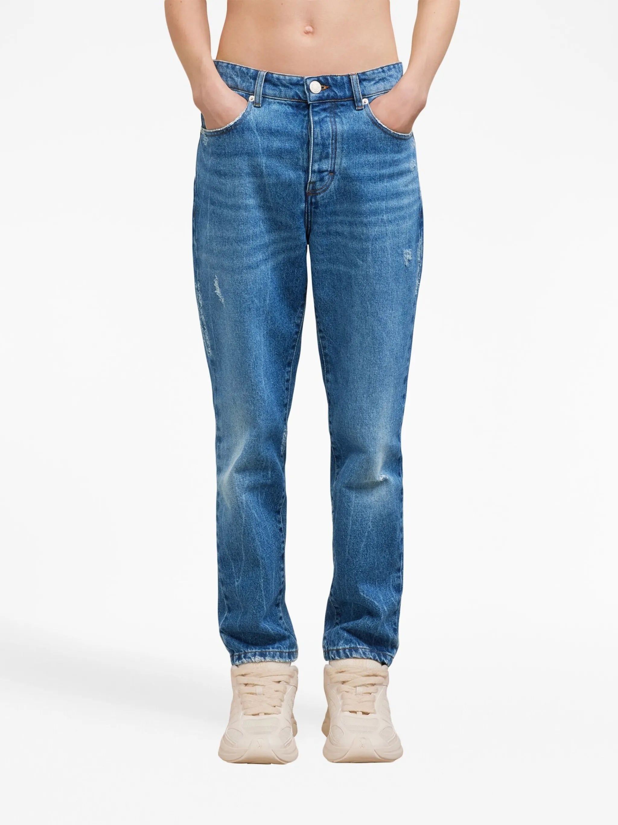 logo-patch straight-leg jeans