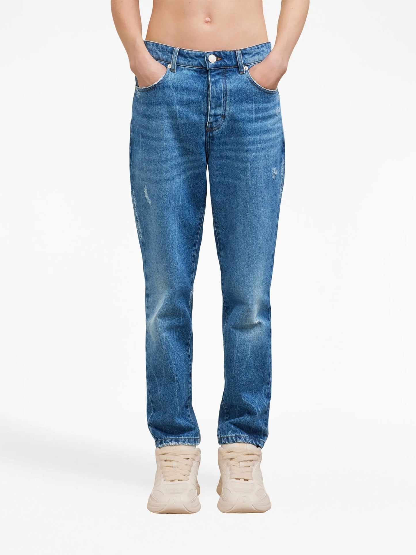 logo-patch straight-leg jeans
