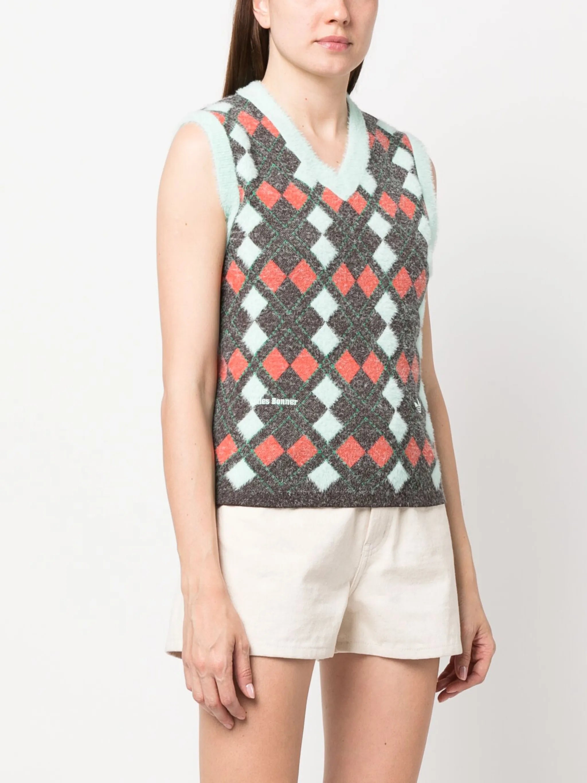 x Wales Bonner argyle knitted vest