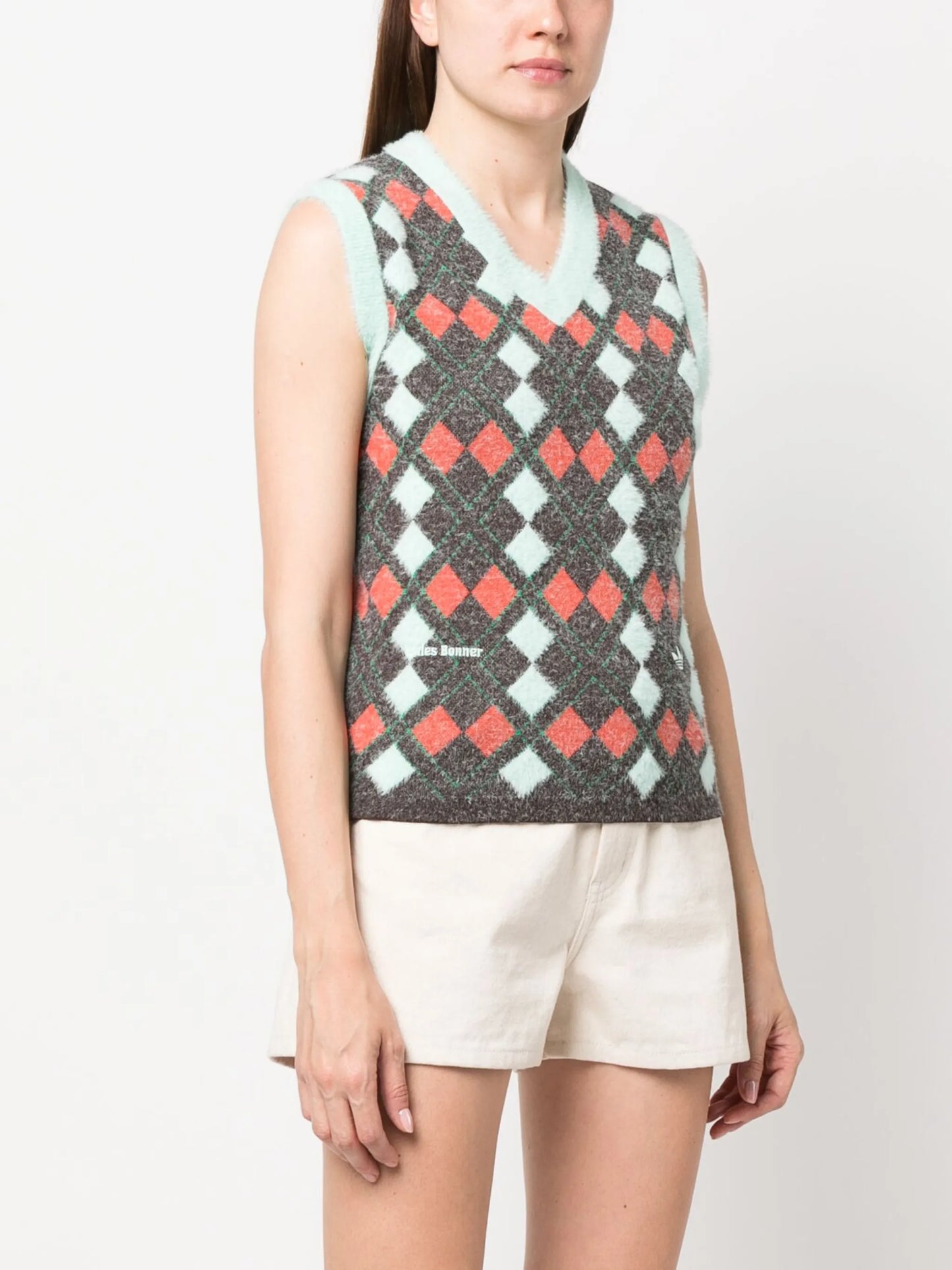 x Wales Bonner argyle knitted vest