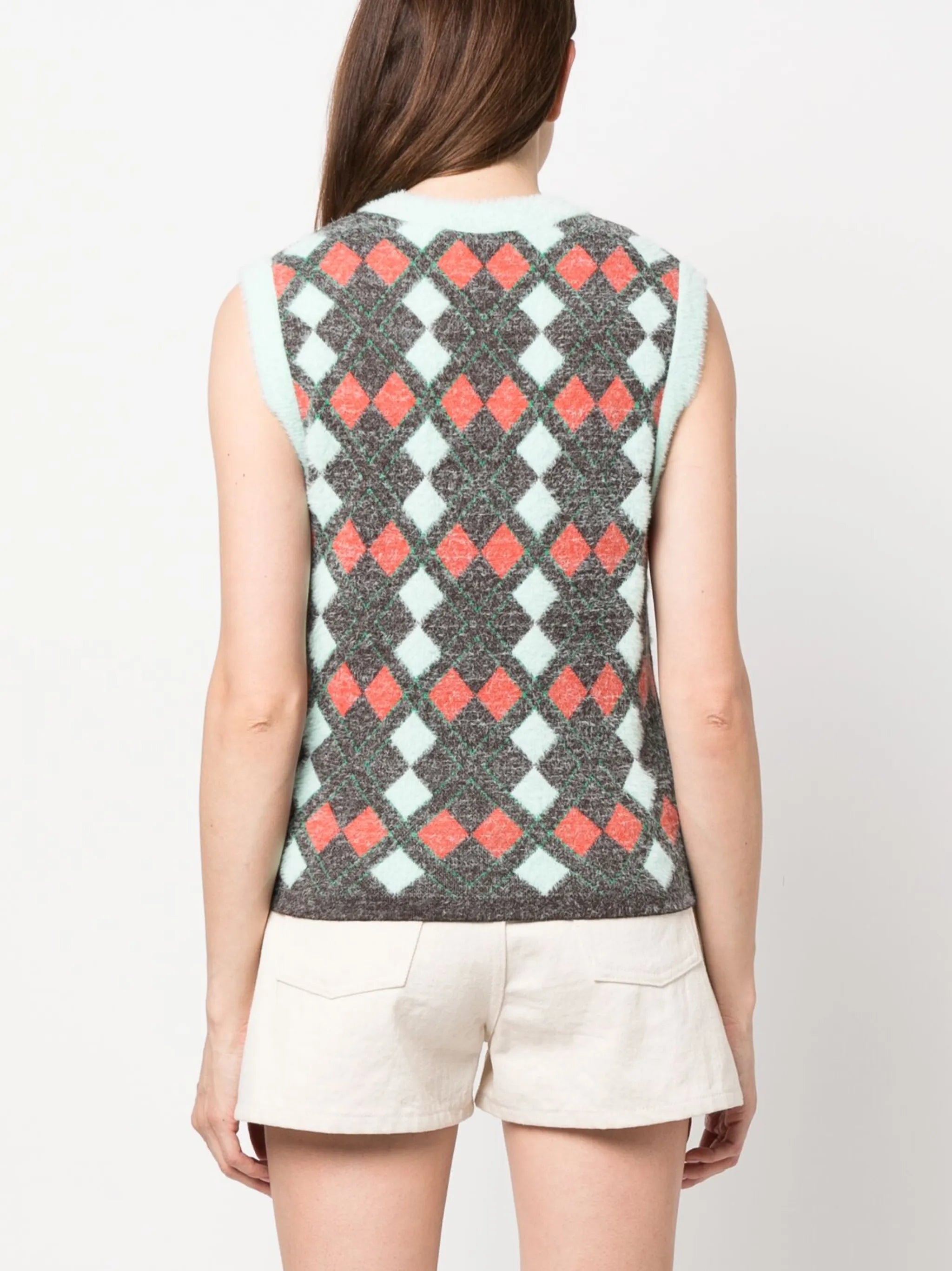 x Wales Bonner argyle knitted vest