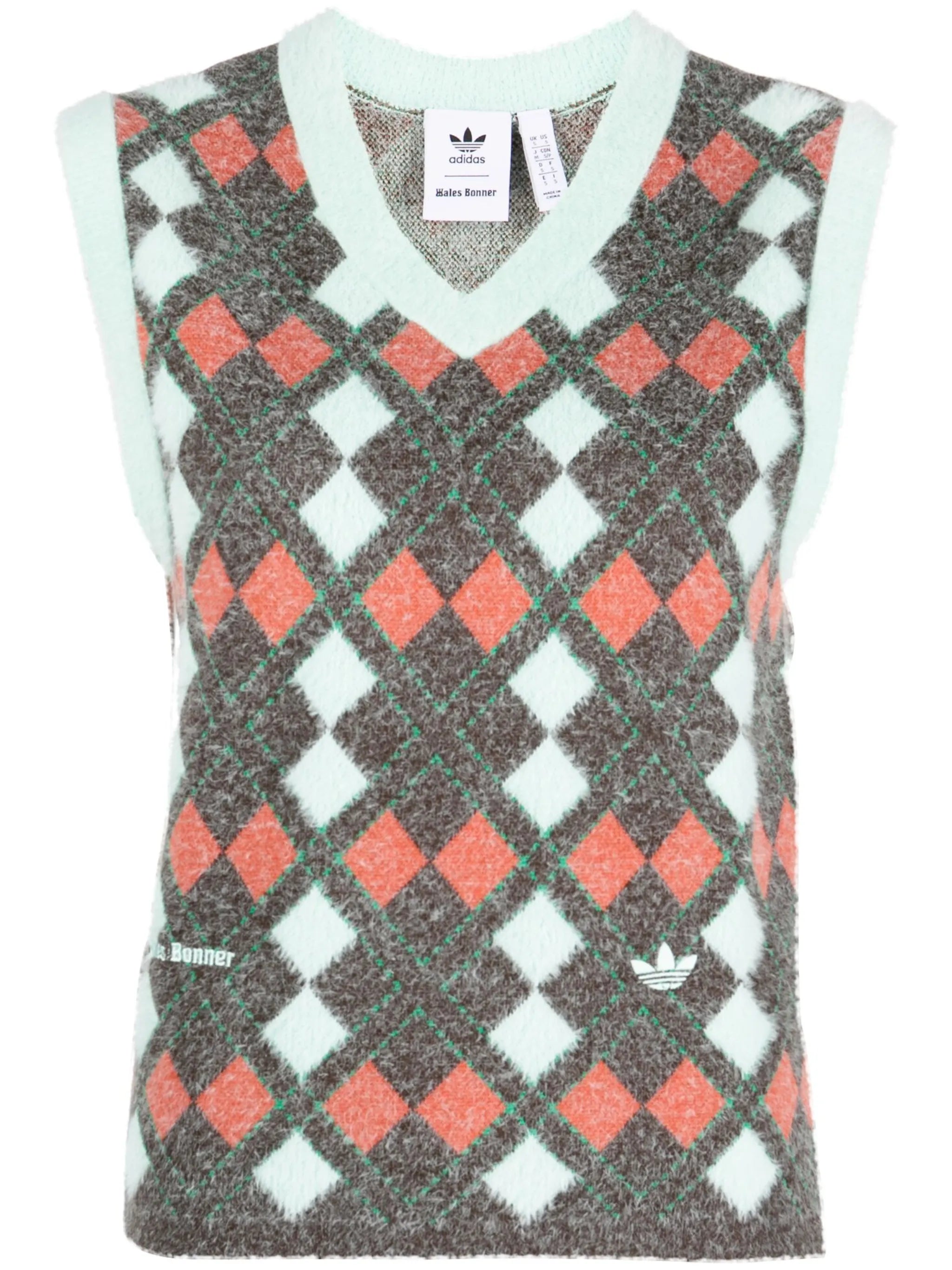 x Wales Bonner argyle knitted vest