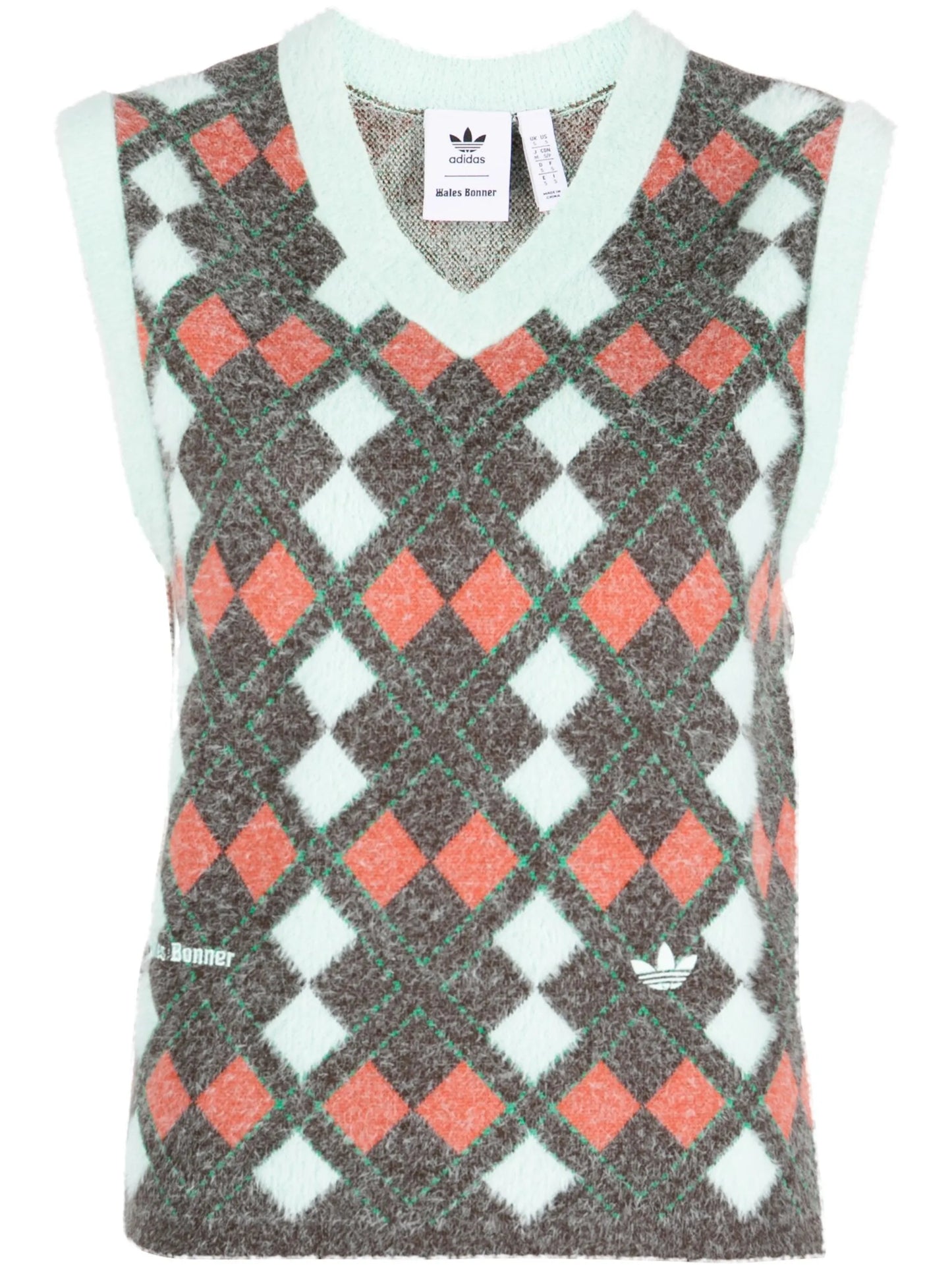 x Wales Bonner argyle knitted vest