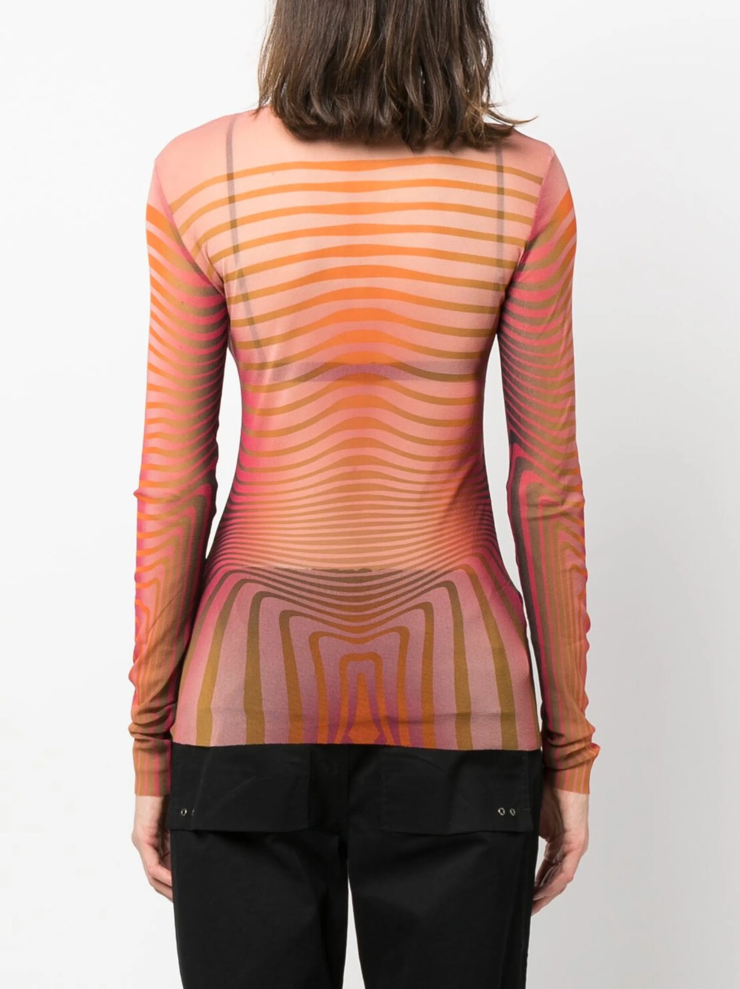 stripe-pattern mesh top