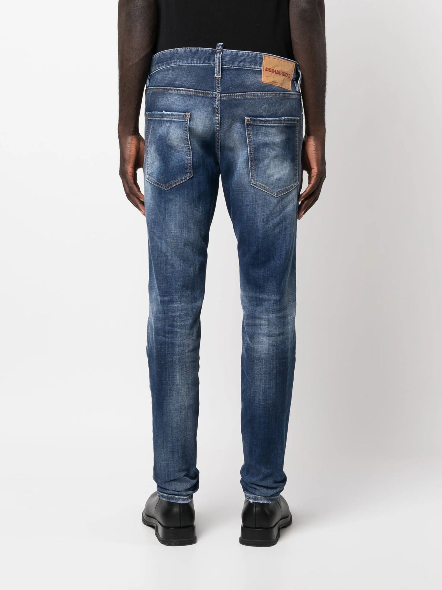 distressed-effect slim-leg jeans