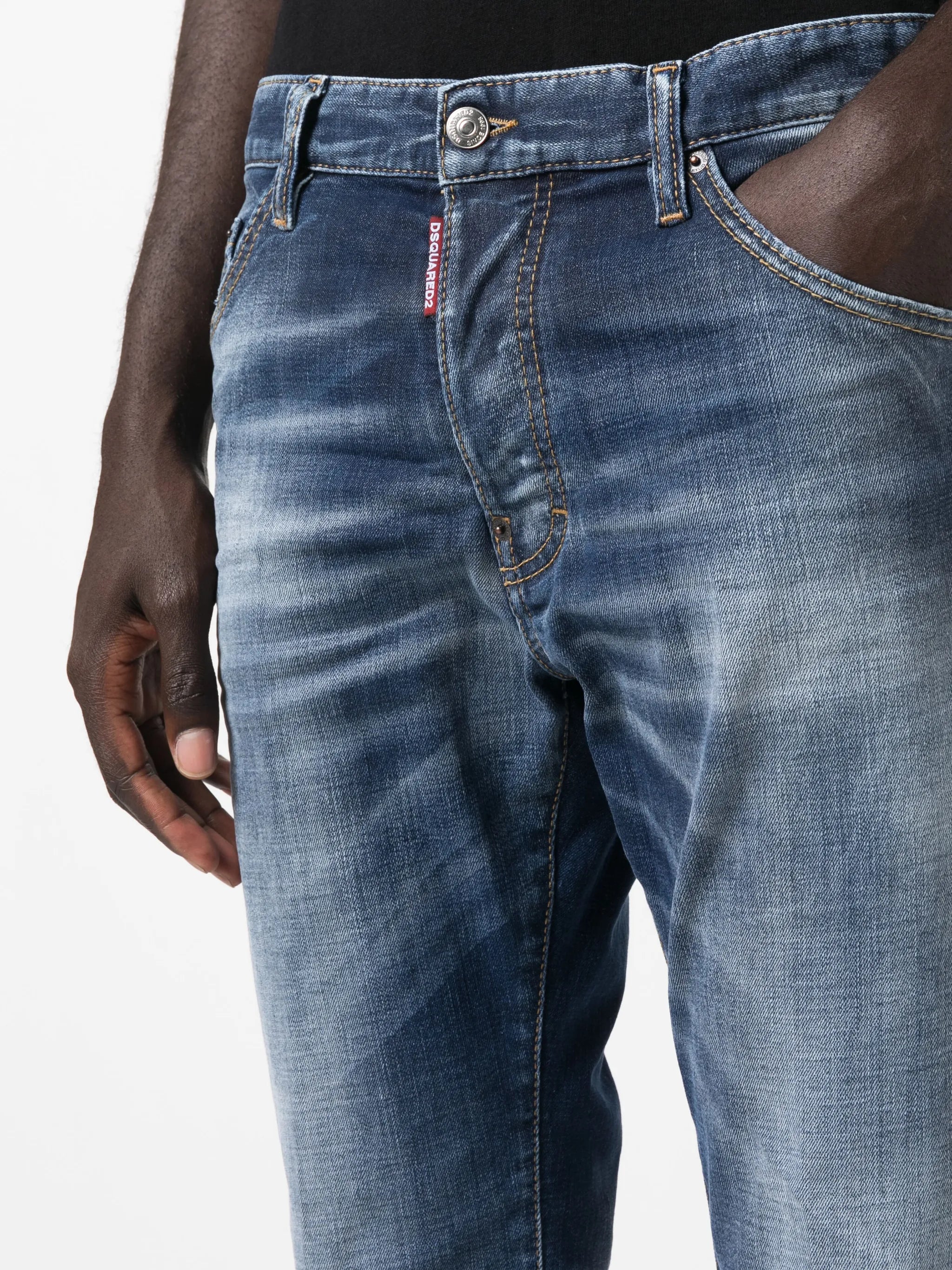 distressed-effect slim-leg jeans