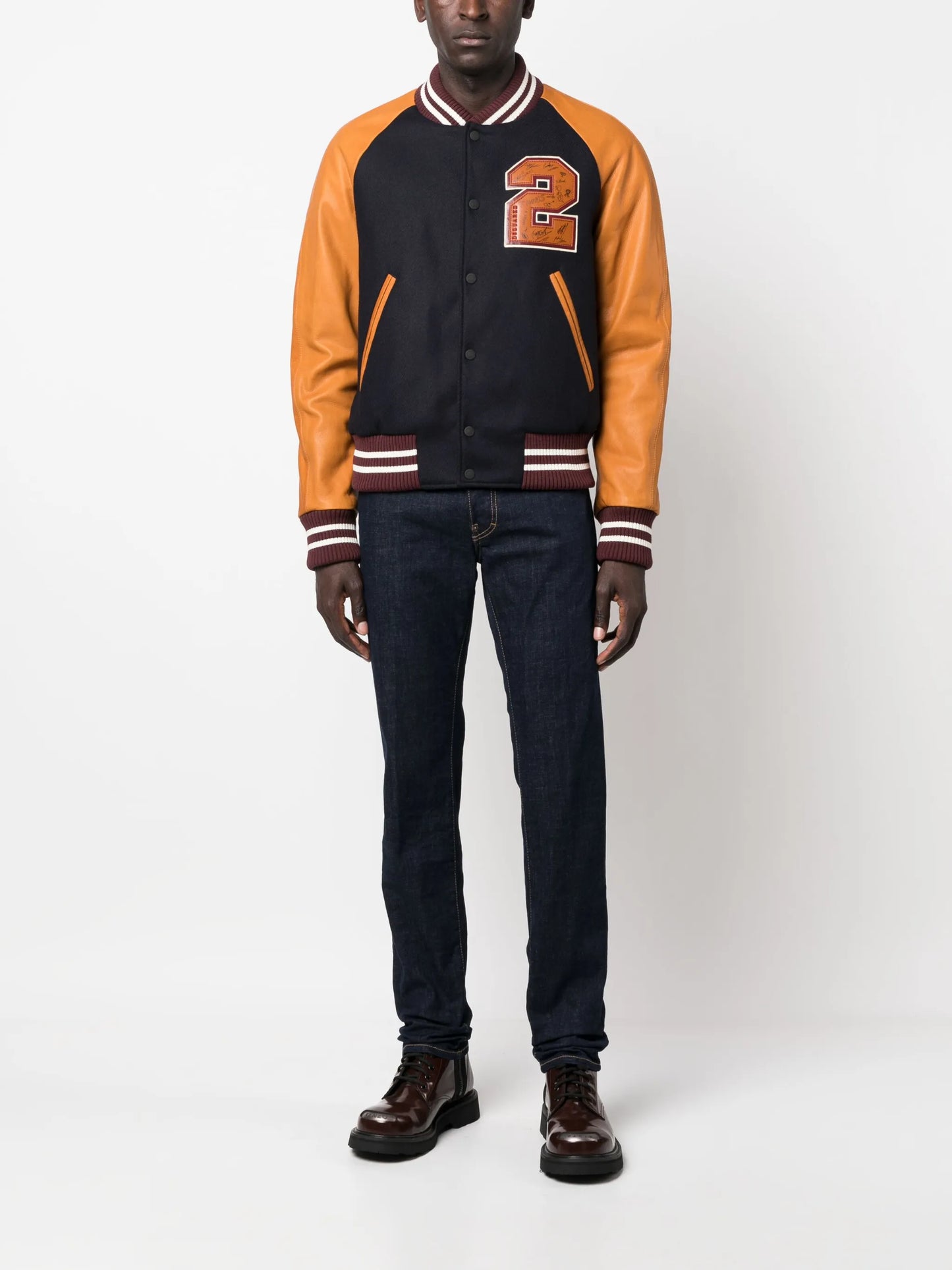 straight-leg denim jeans