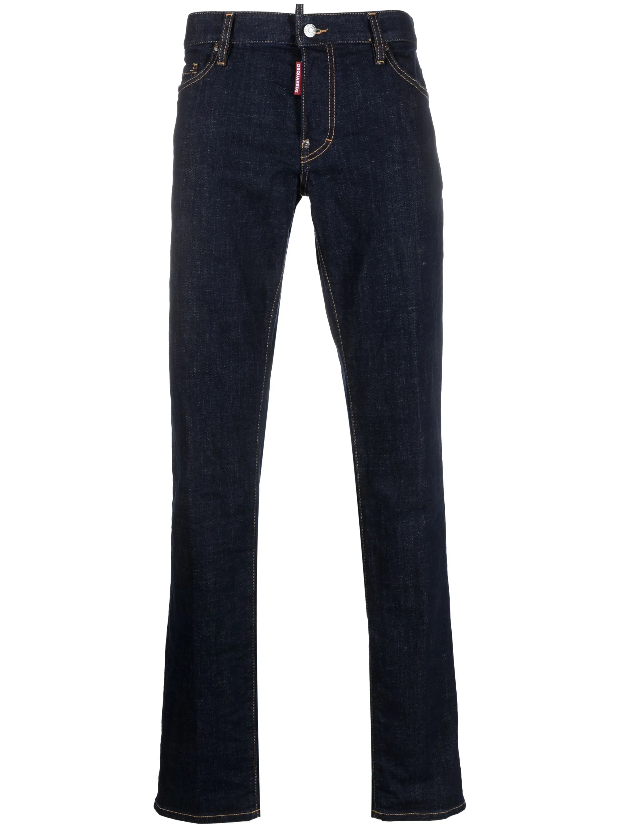 straight-leg denim jeans