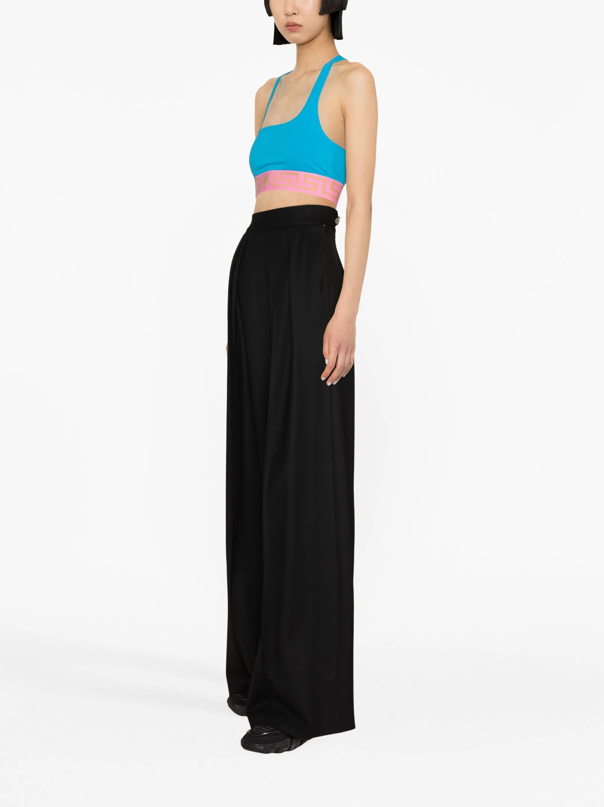 Greca-motif sports bra