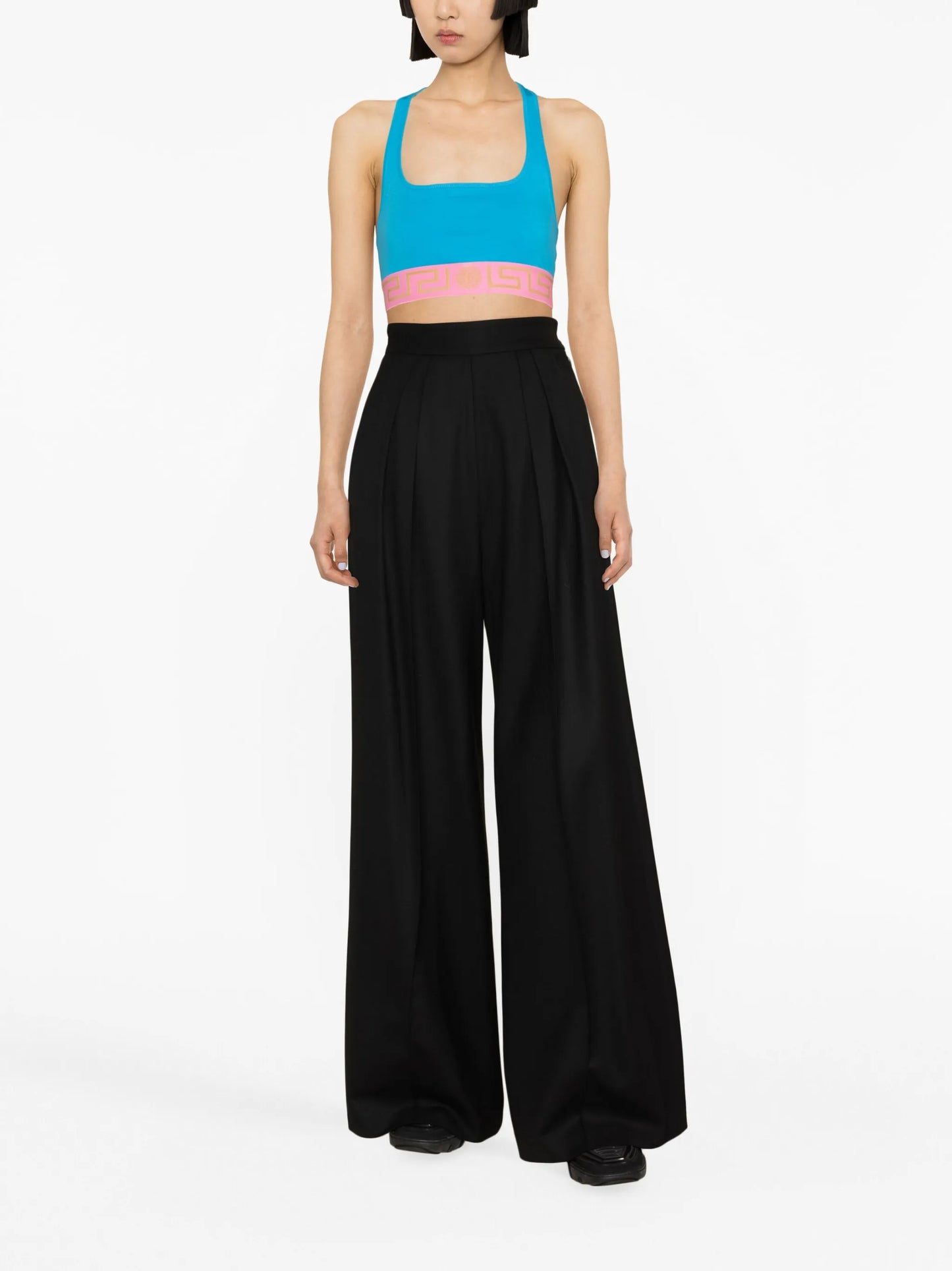 Greca-motif sports bra