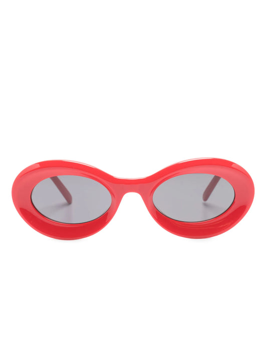 logo-plaque round-frame sunglasses