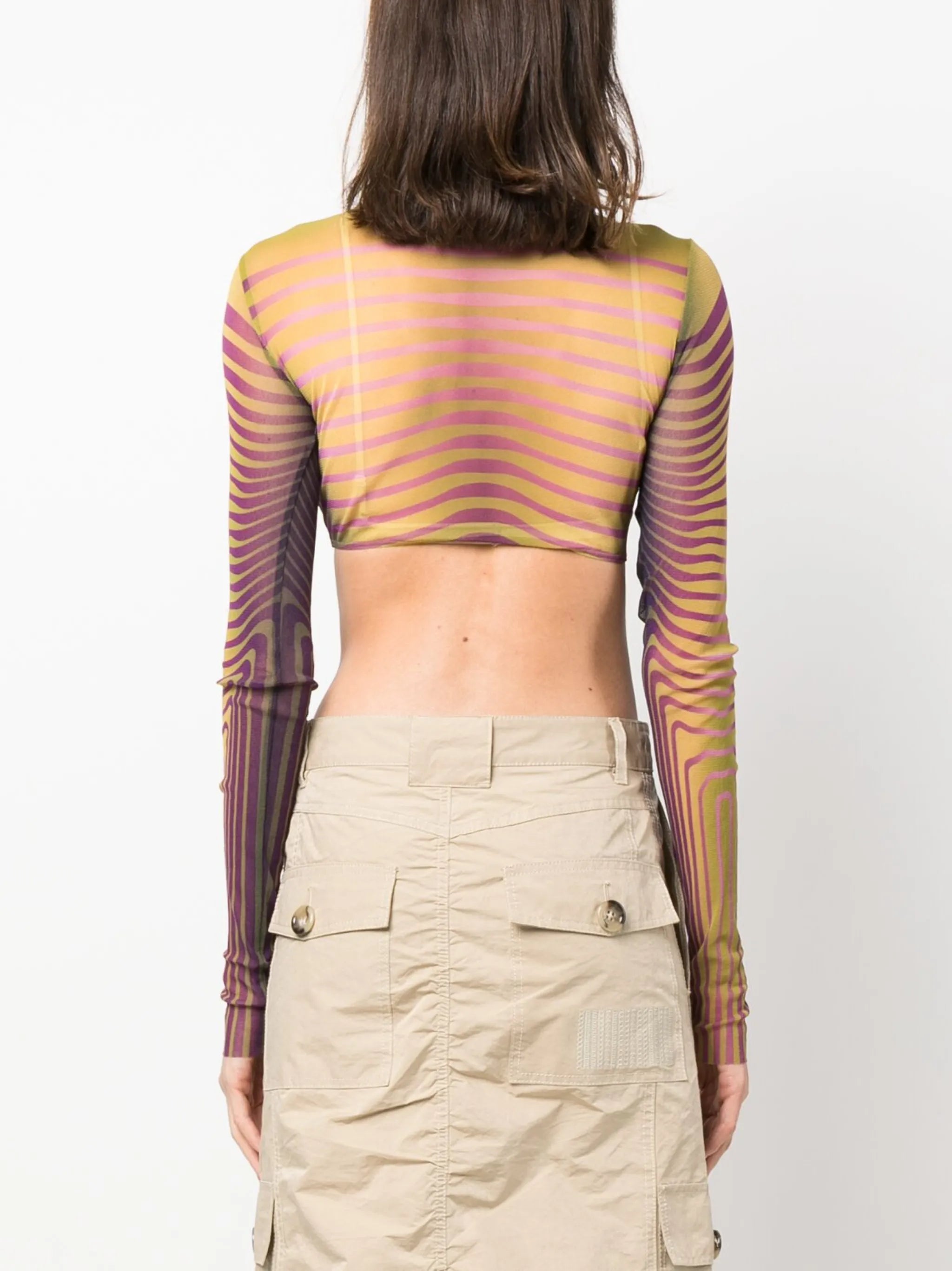 abstract-print cropped T-shirt