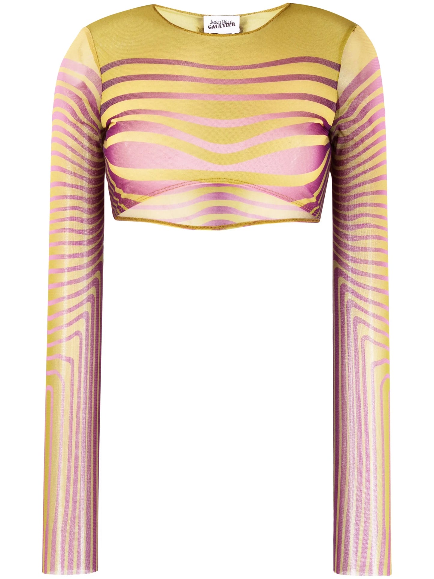 abstract-print cropped T-shirt