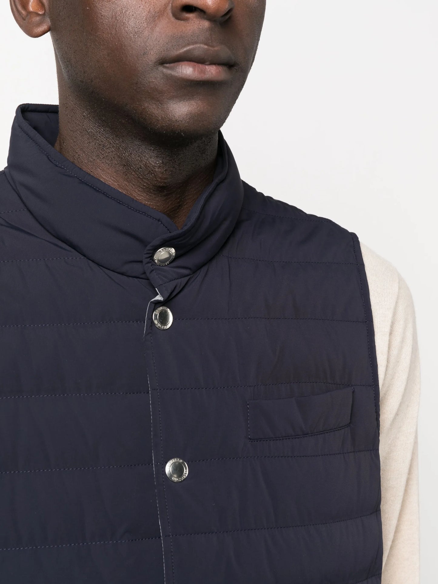 button-up padded gilet