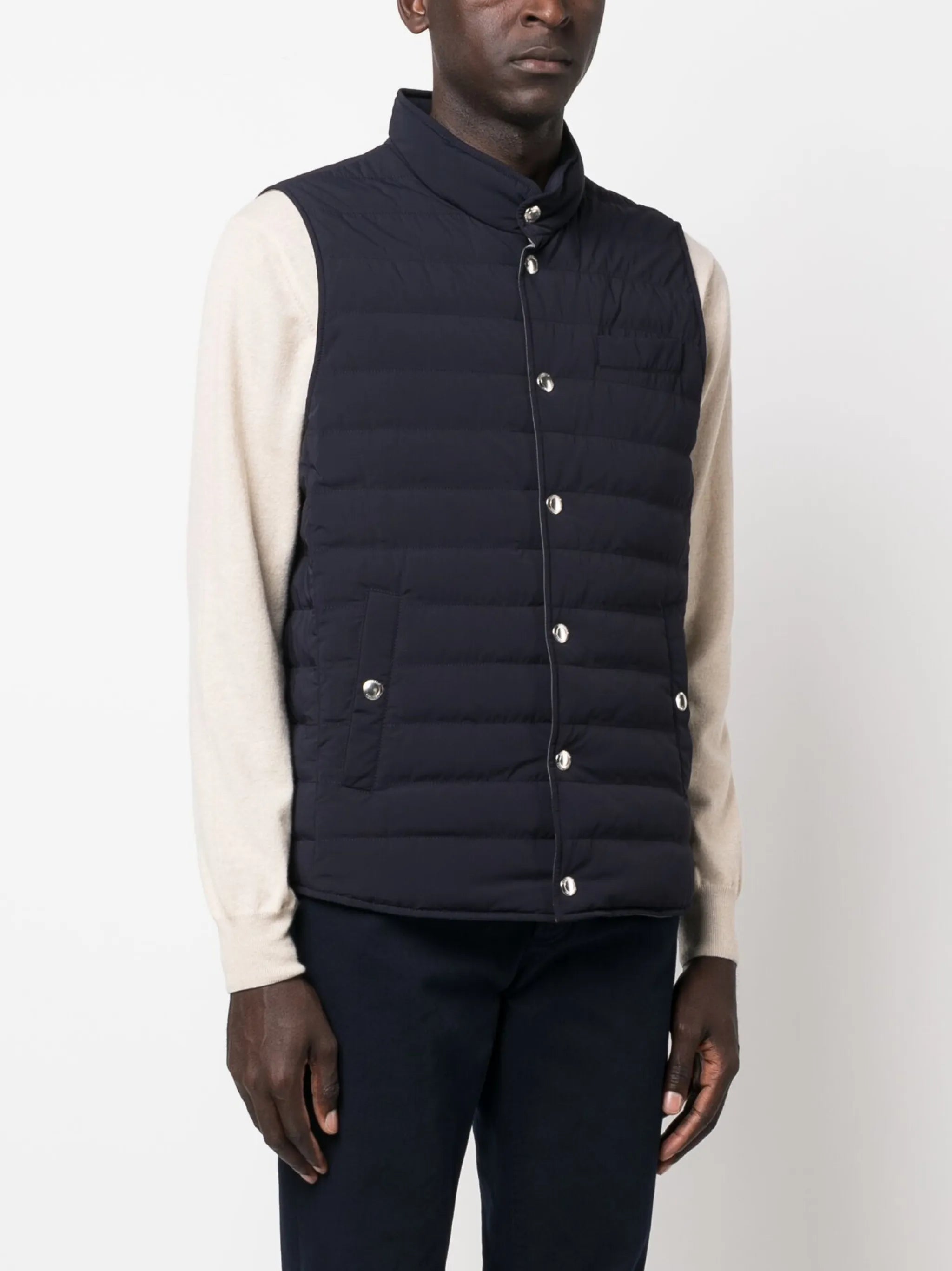 button-up padded gilet