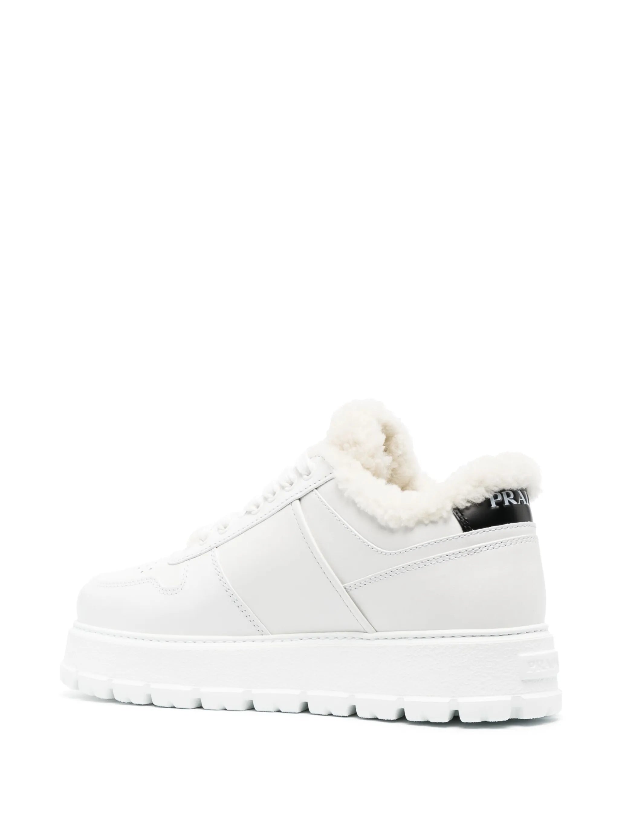 Winter shearling-lined leather sneakers