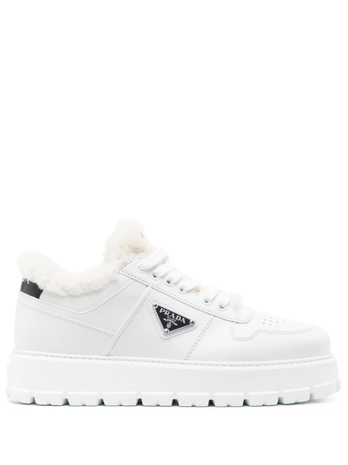 Winter shearling-lined leather sneakers