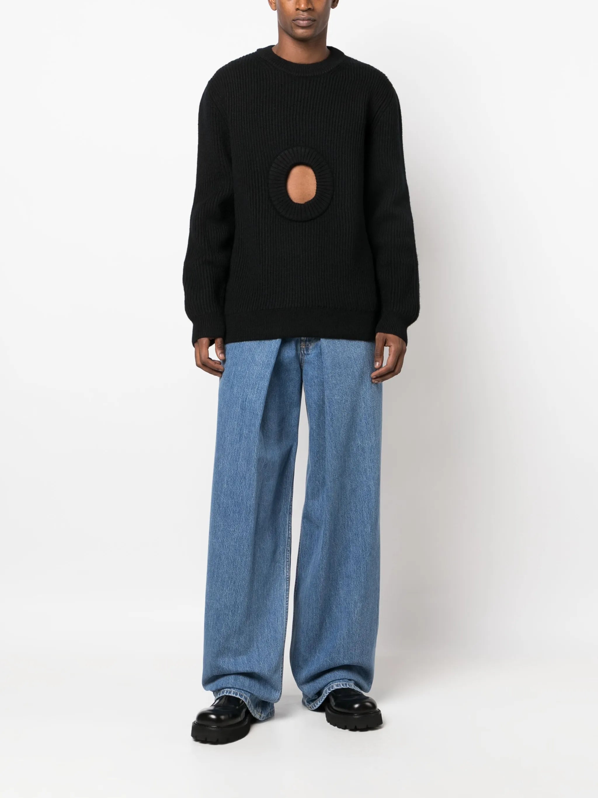 CH Hole ribbed-knit sweatshirt