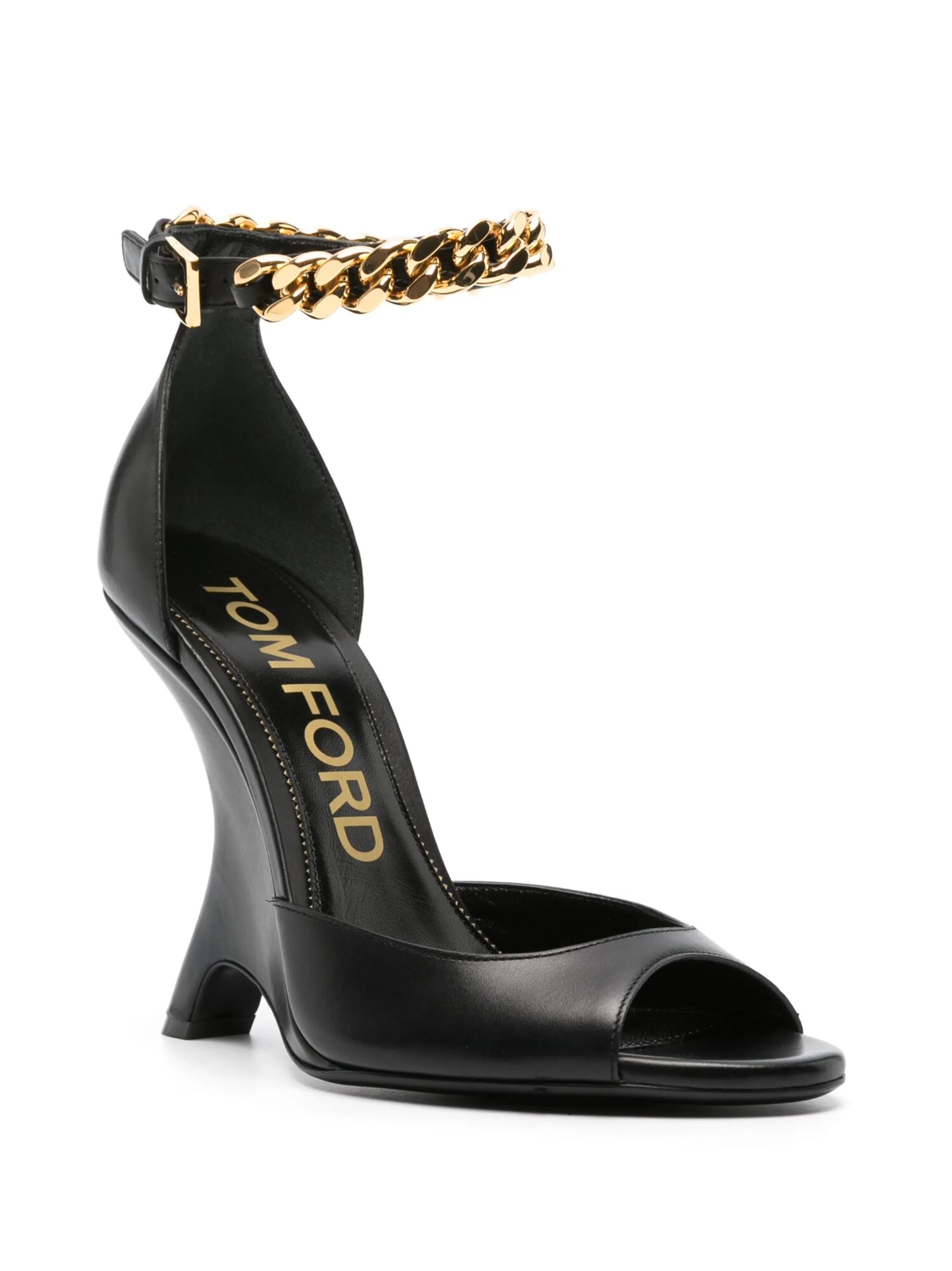105mm chain-embellished leather sandals