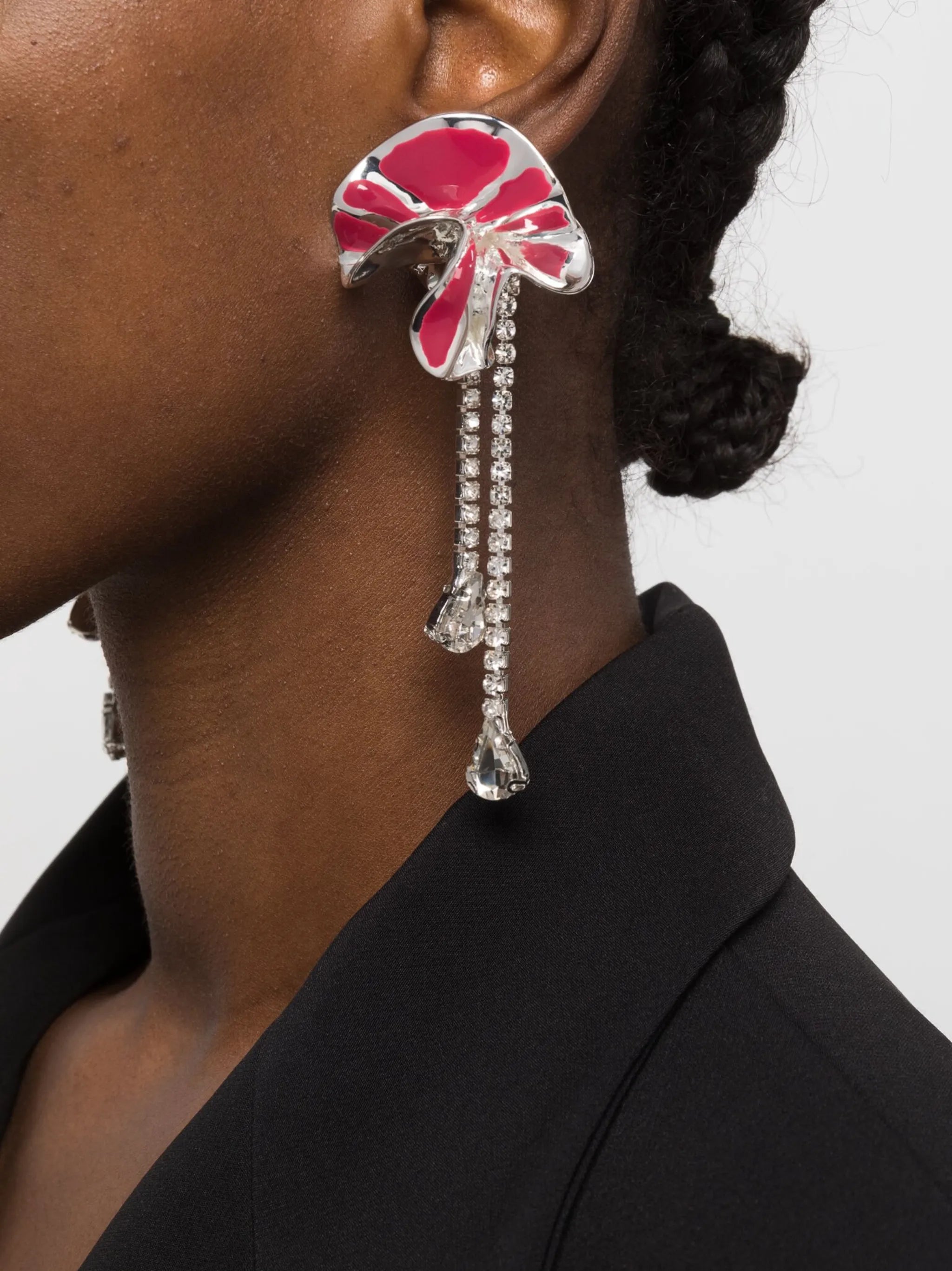 Sylvia enamel crystal drop earrings