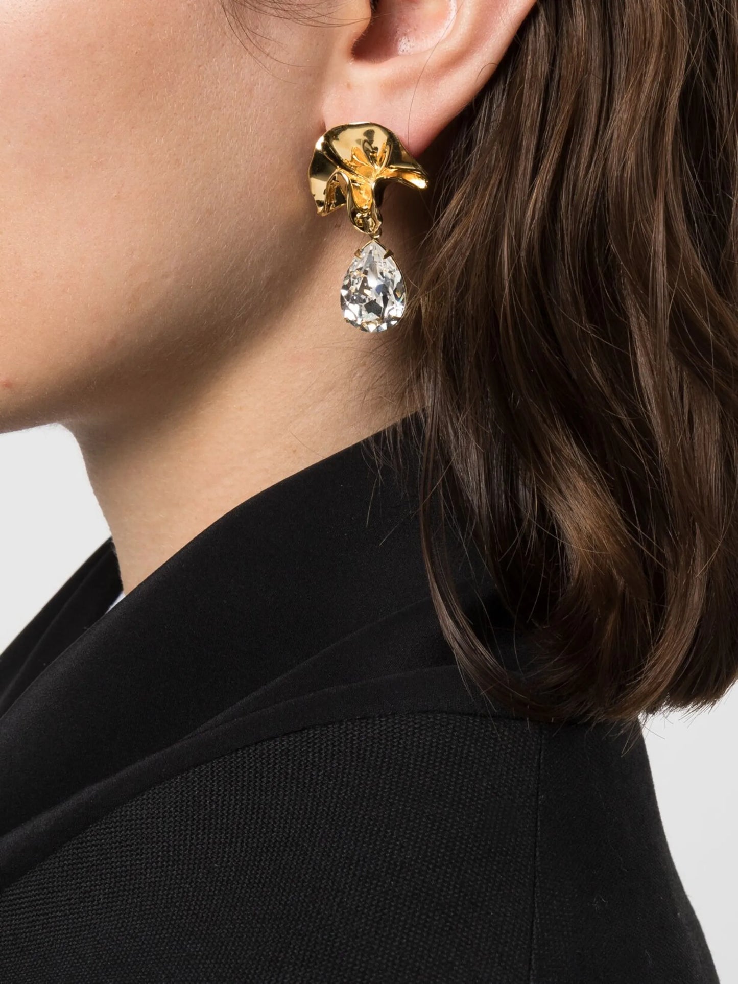Delphin crystal drop earrings