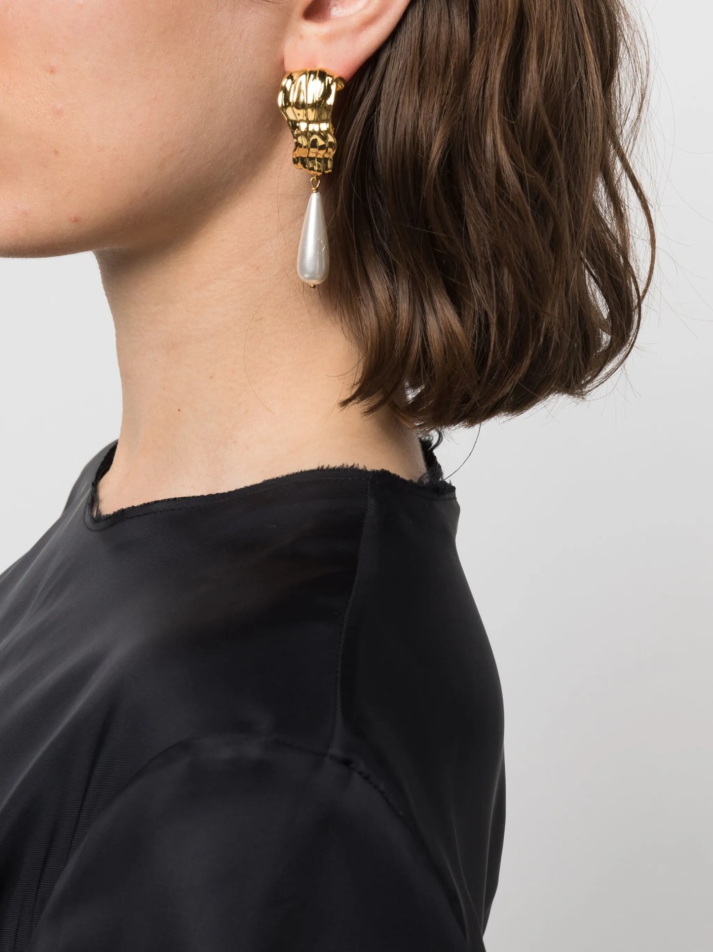 Dune Teardrop hoop drop earrings