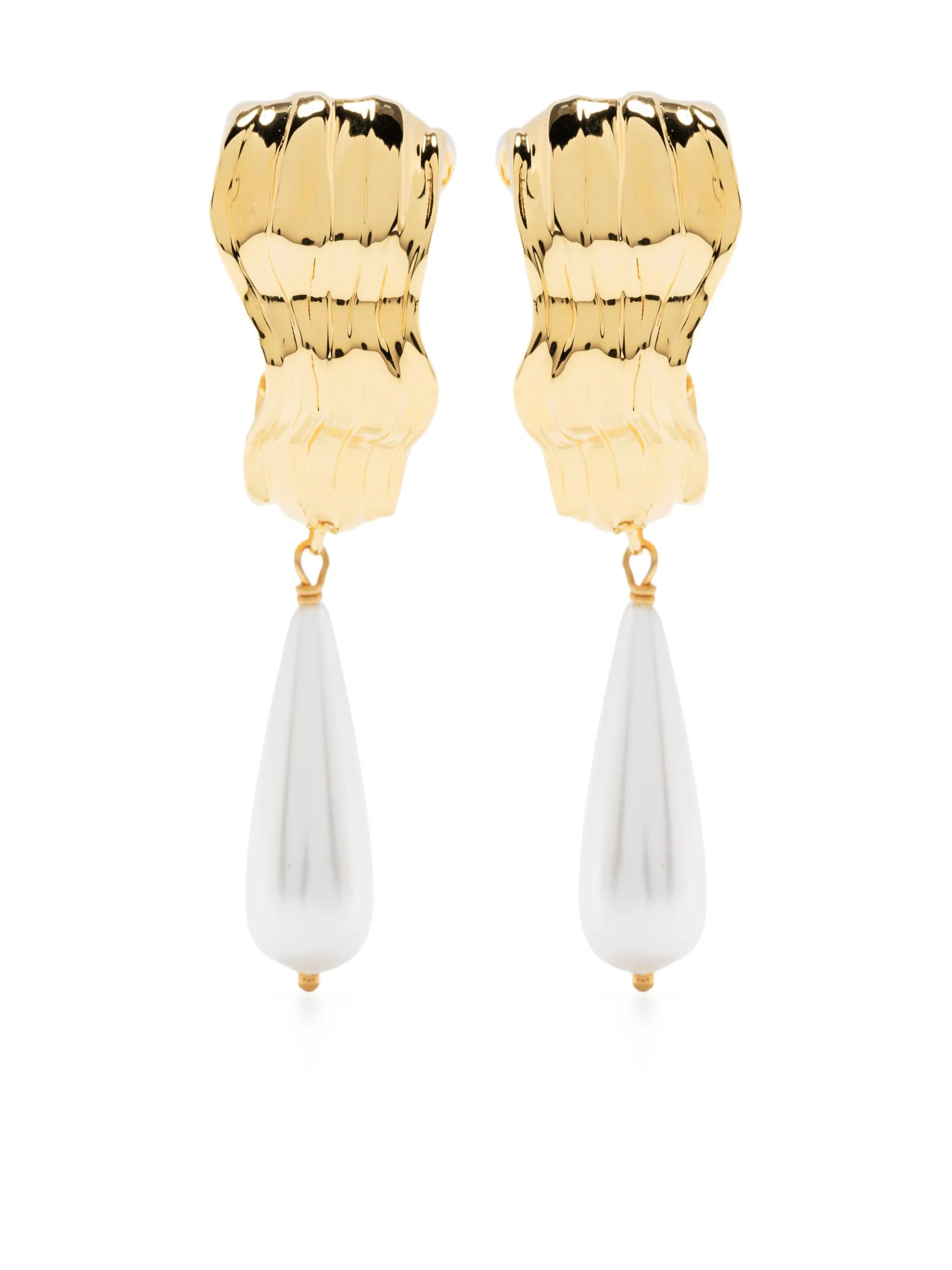 Dune Teardrop hoop drop earrings