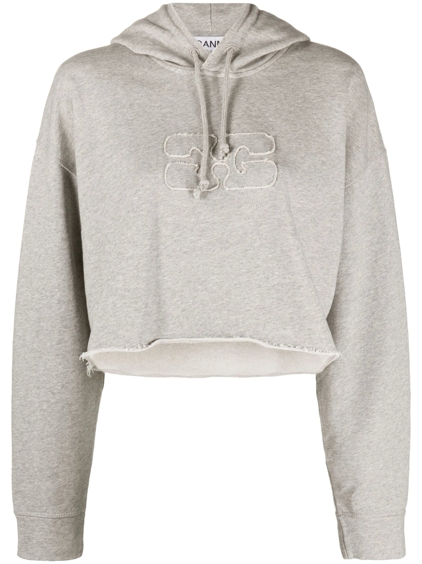 logo-embossed cropped hoodie