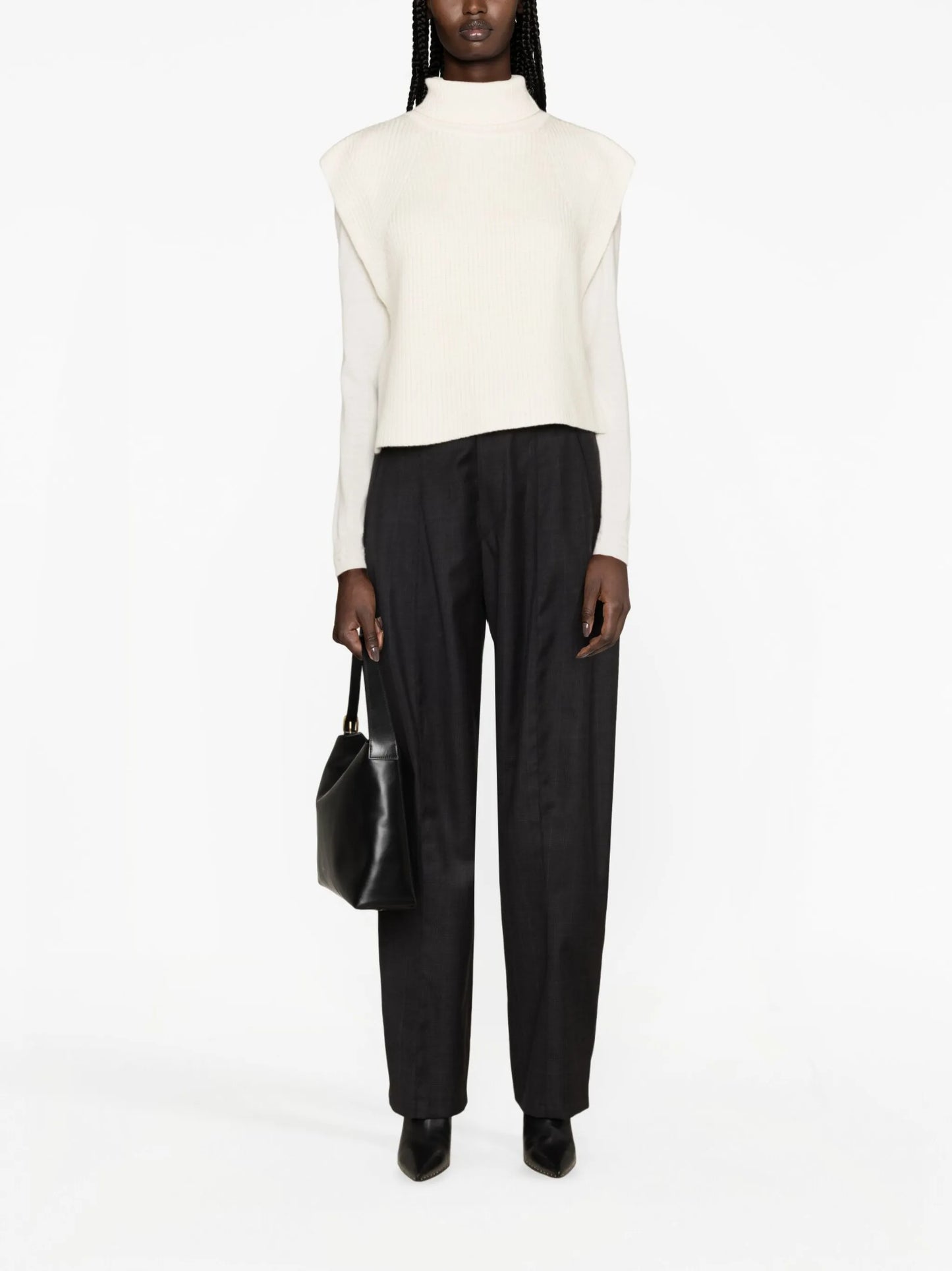 Megan merino-wool roll-neck vest