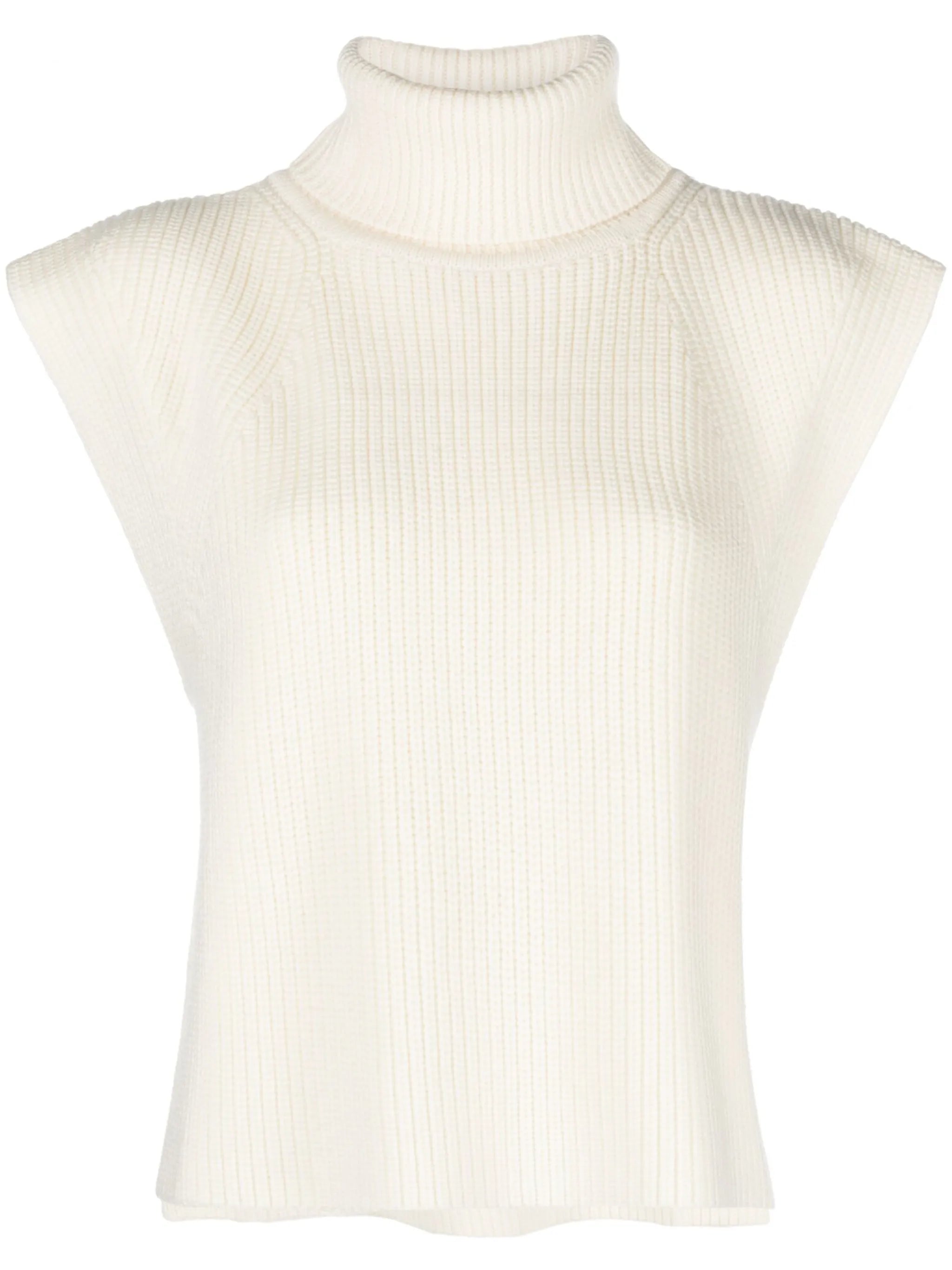 Megan merino-wool roll-neck vest