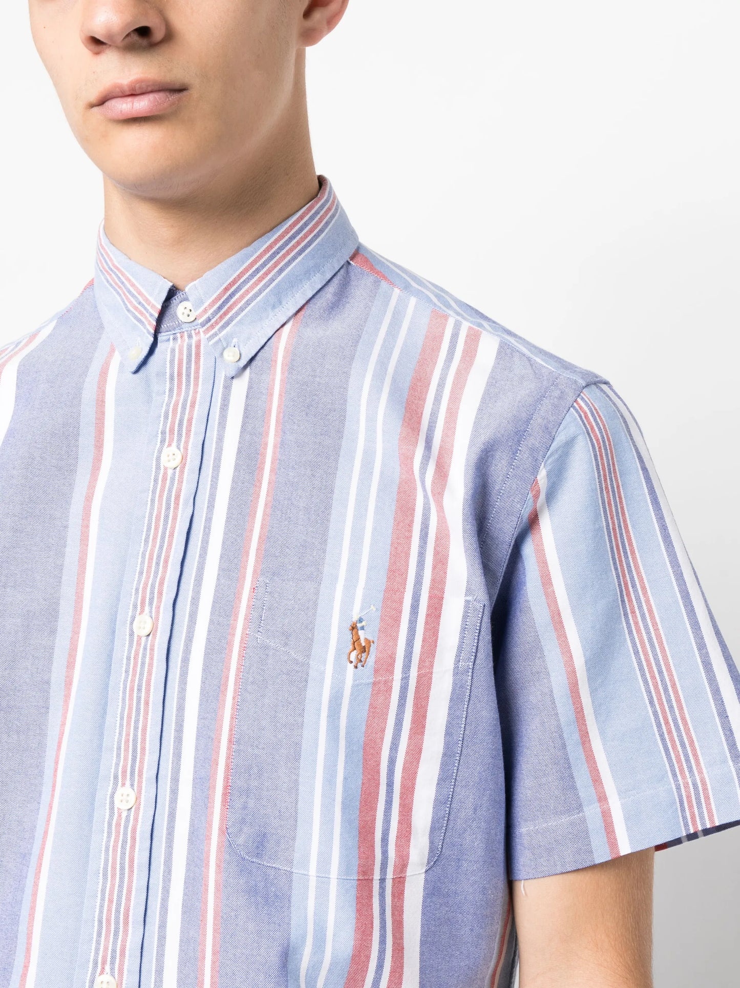 striped short-sleeve shirt