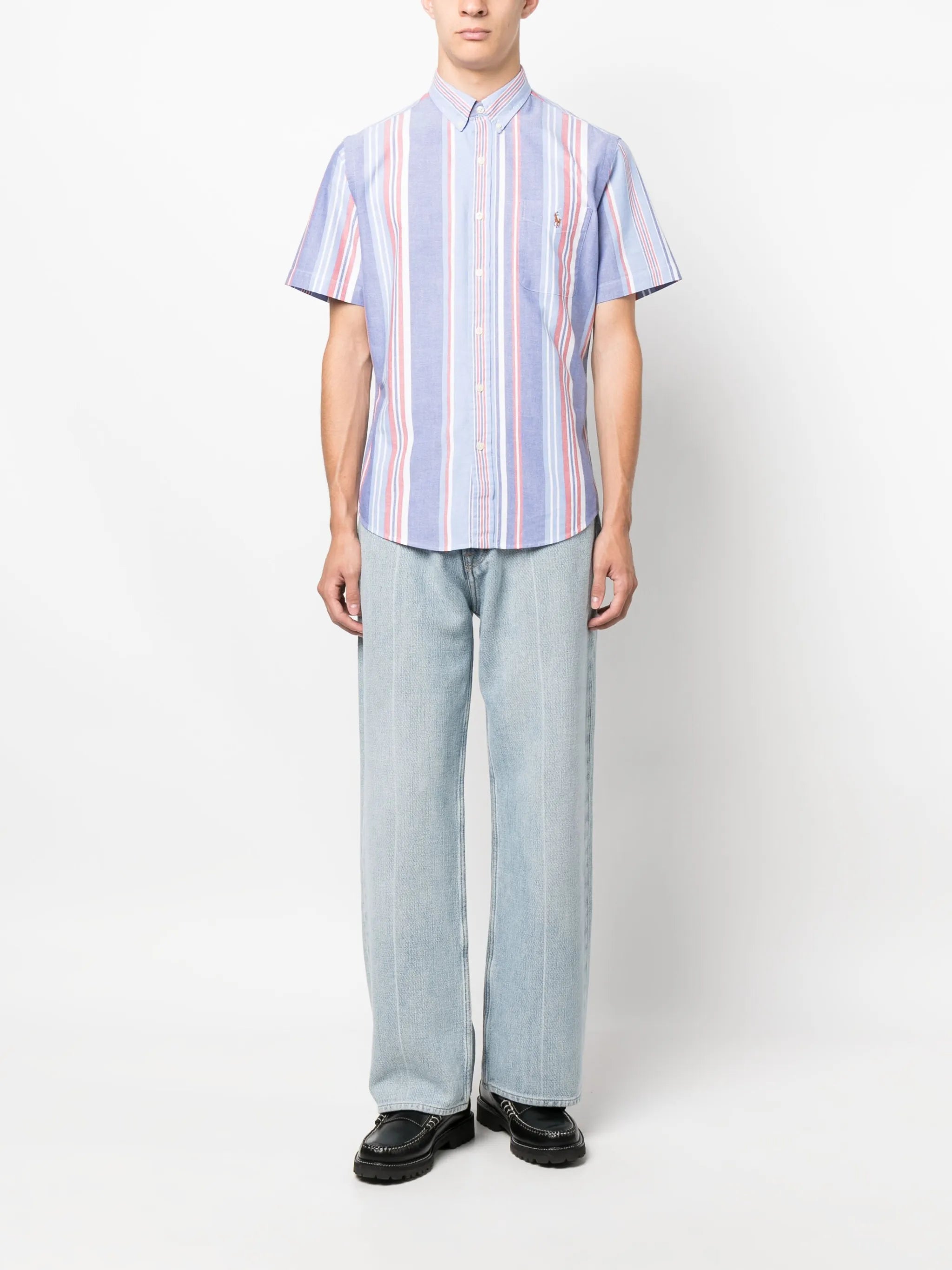 striped short-sleeve shirt