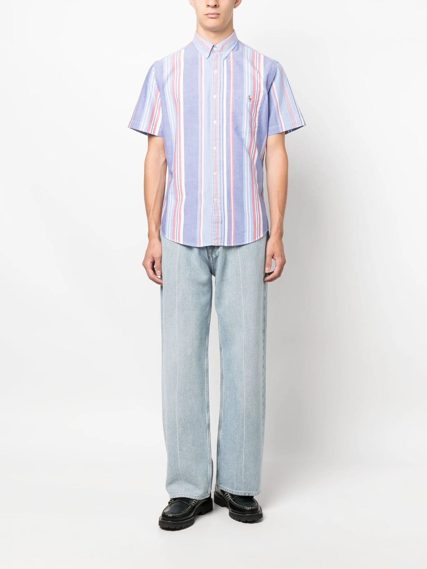 striped short-sleeve shirt