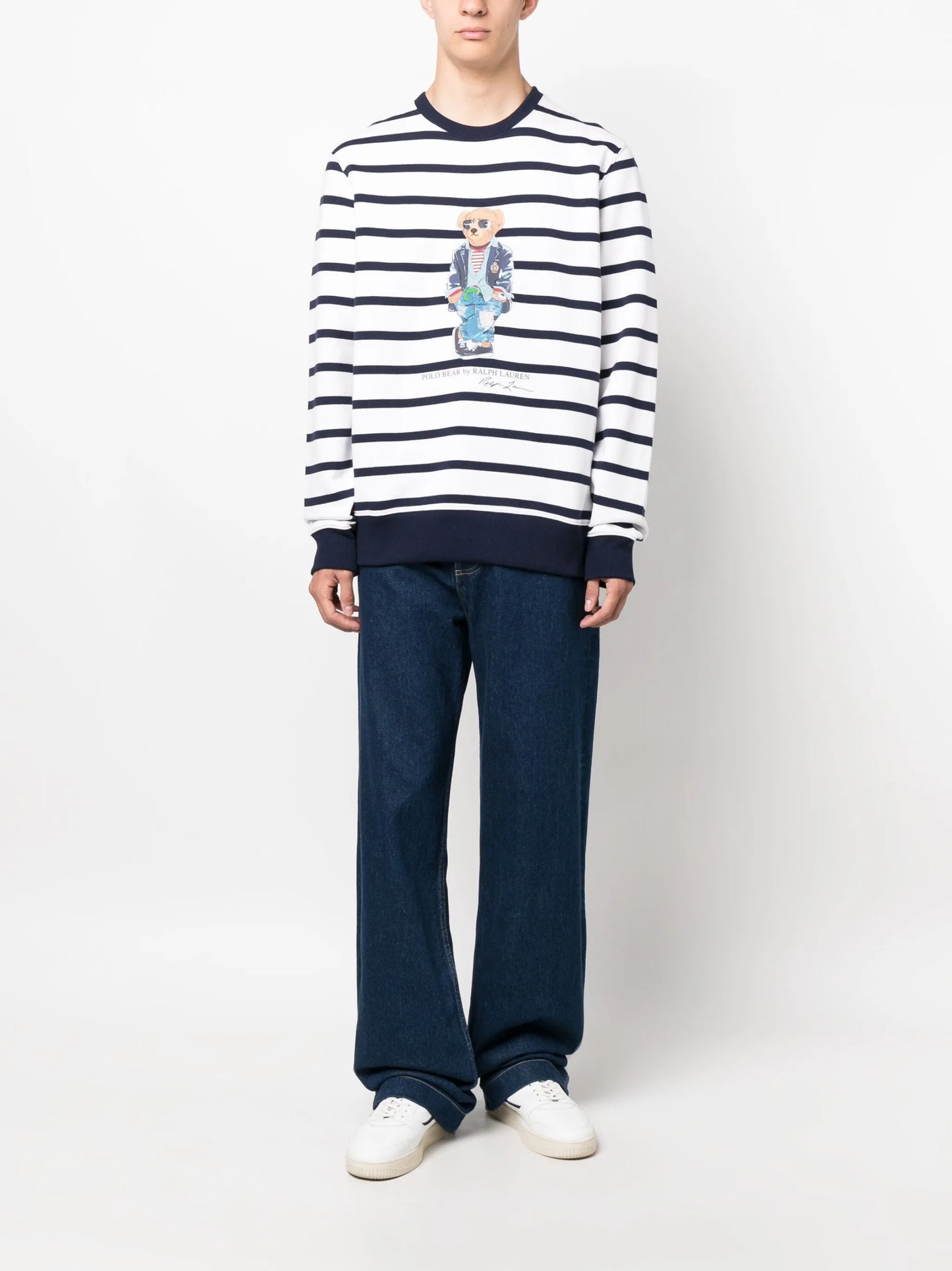 Polo-bear striped sweatshirt