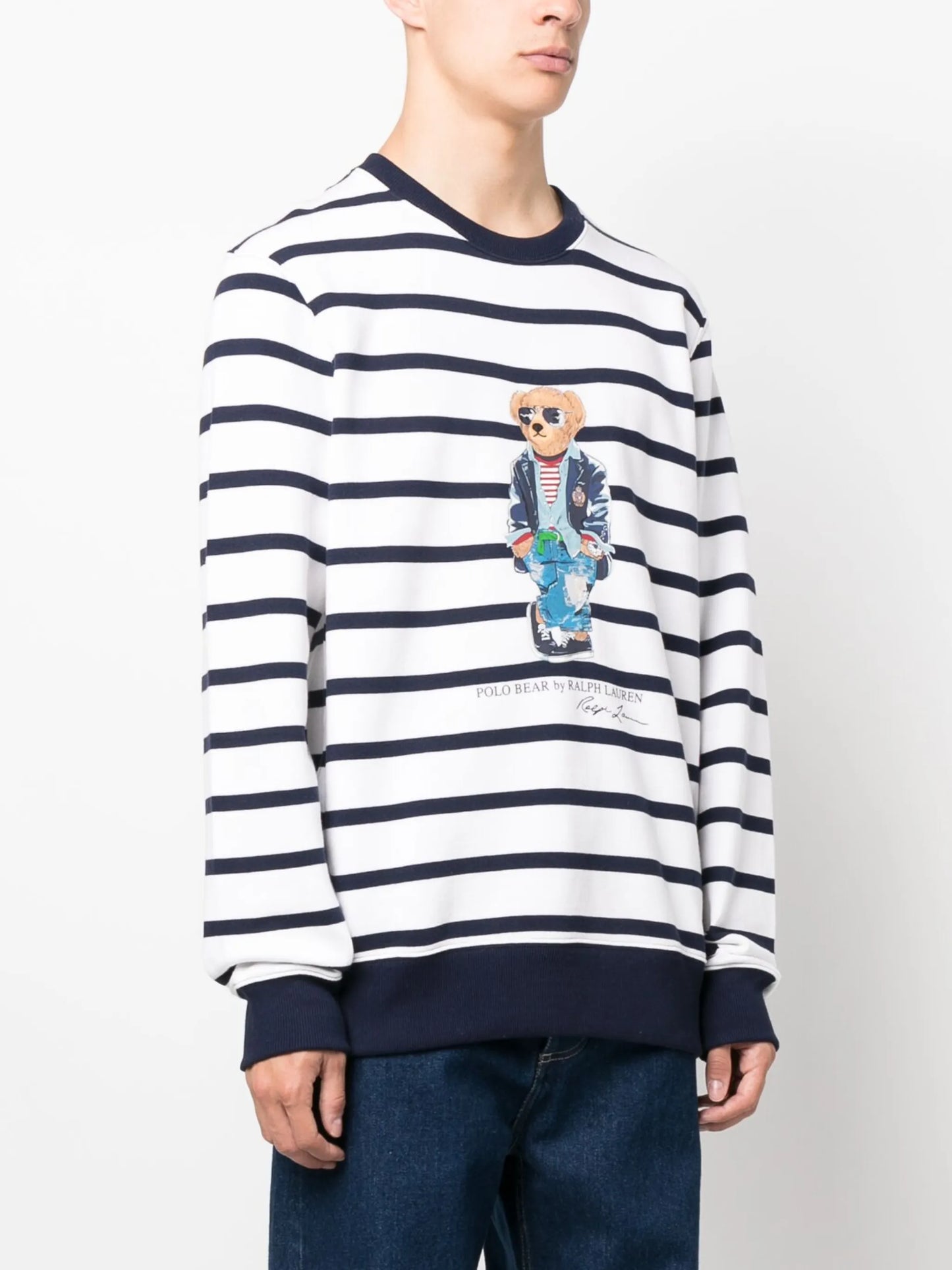 Polo-bear striped sweatshirt