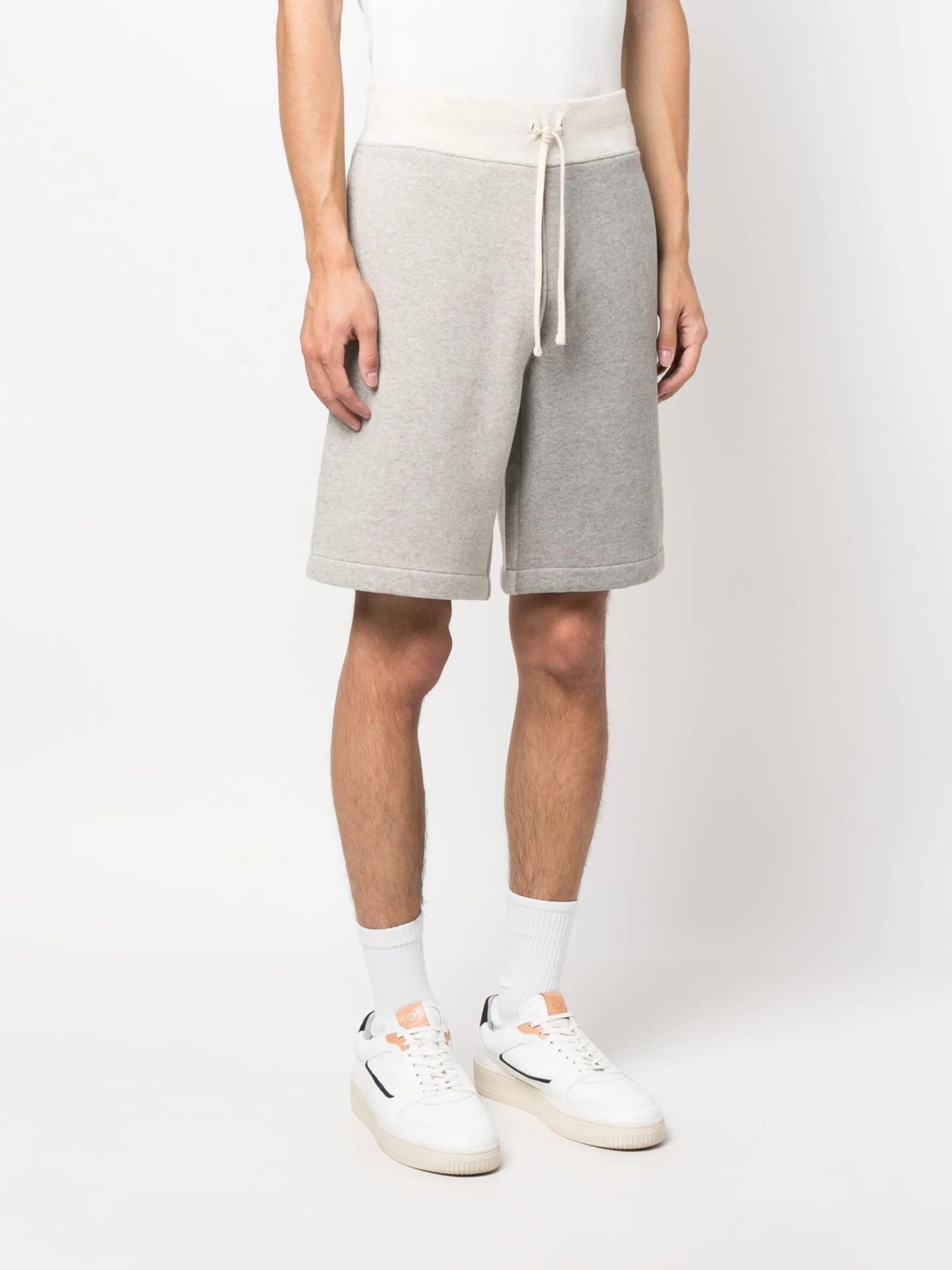 mélange-effect cotton shorts