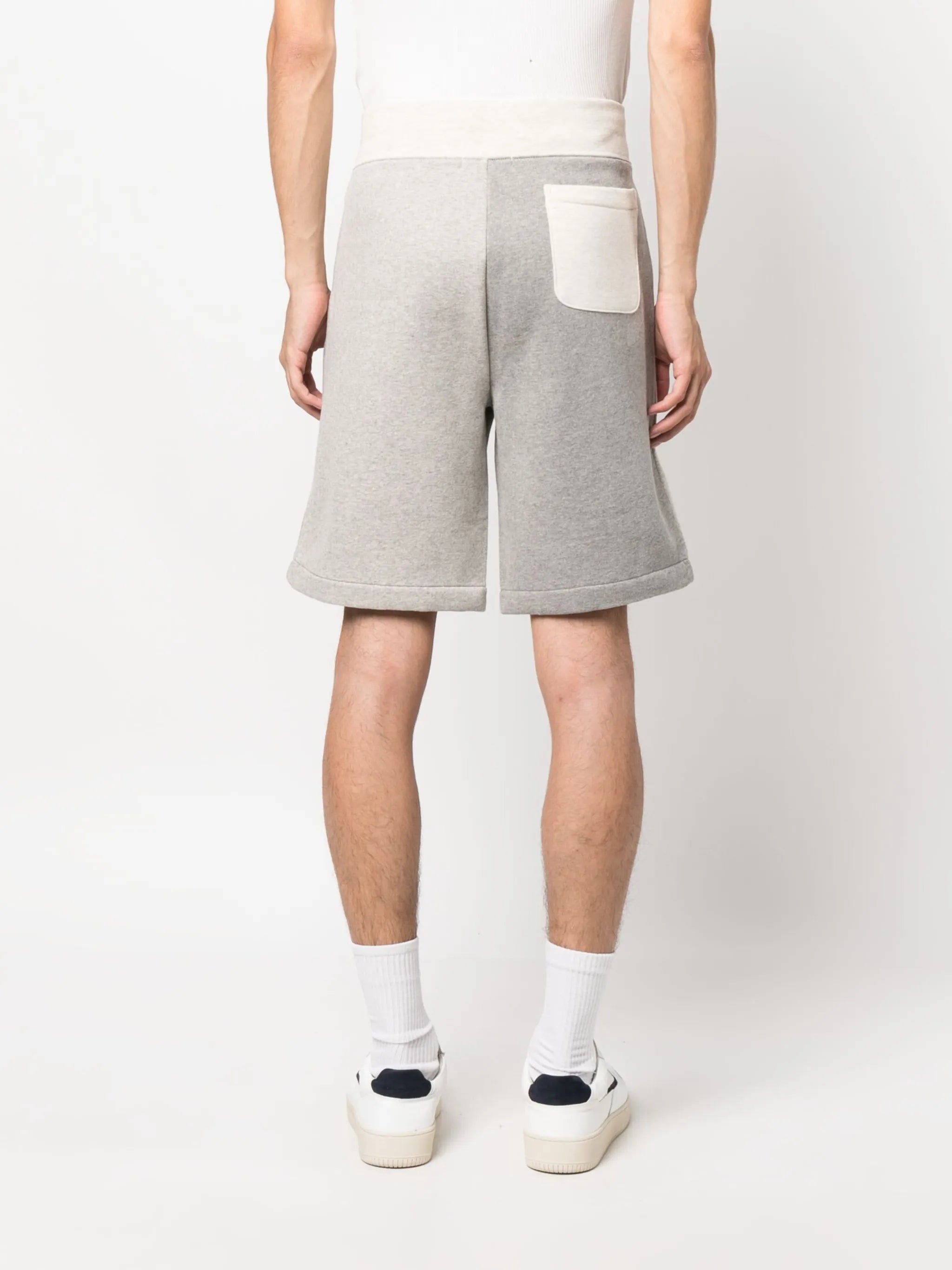 mélange-effect cotton shorts