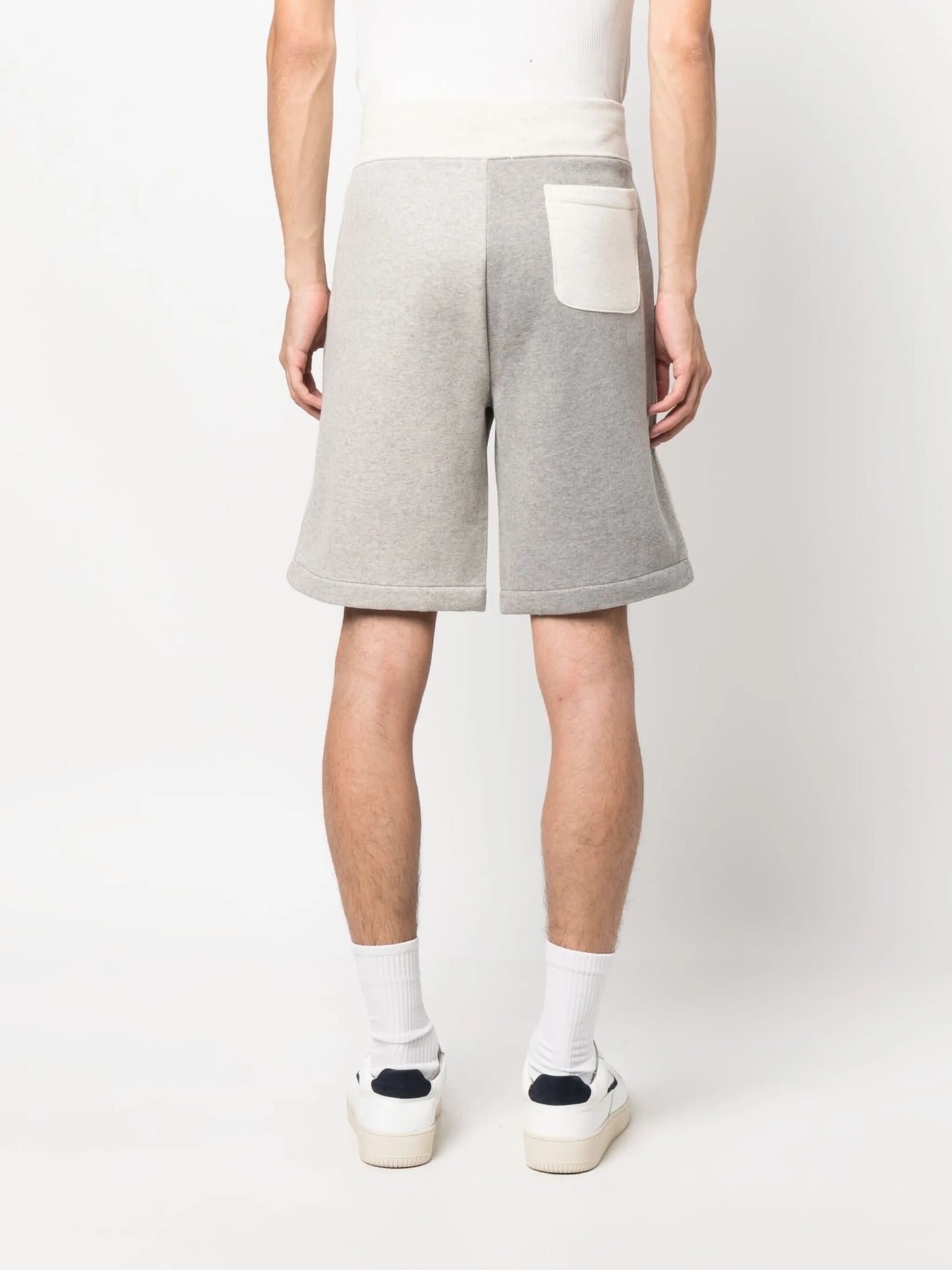 mélange-effect cotton shorts