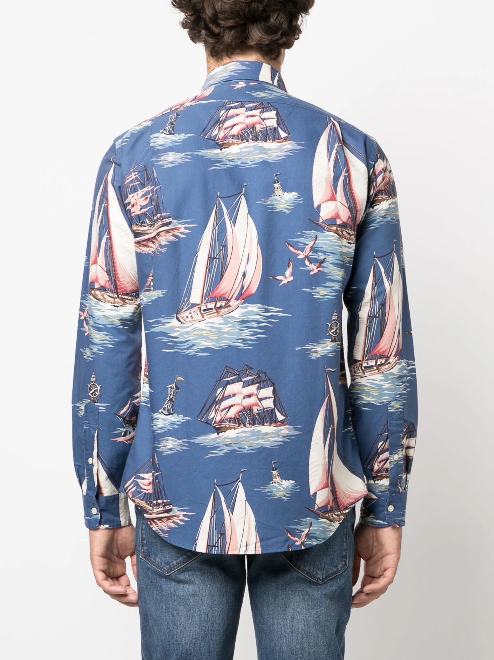 illustration-print cotton shirt