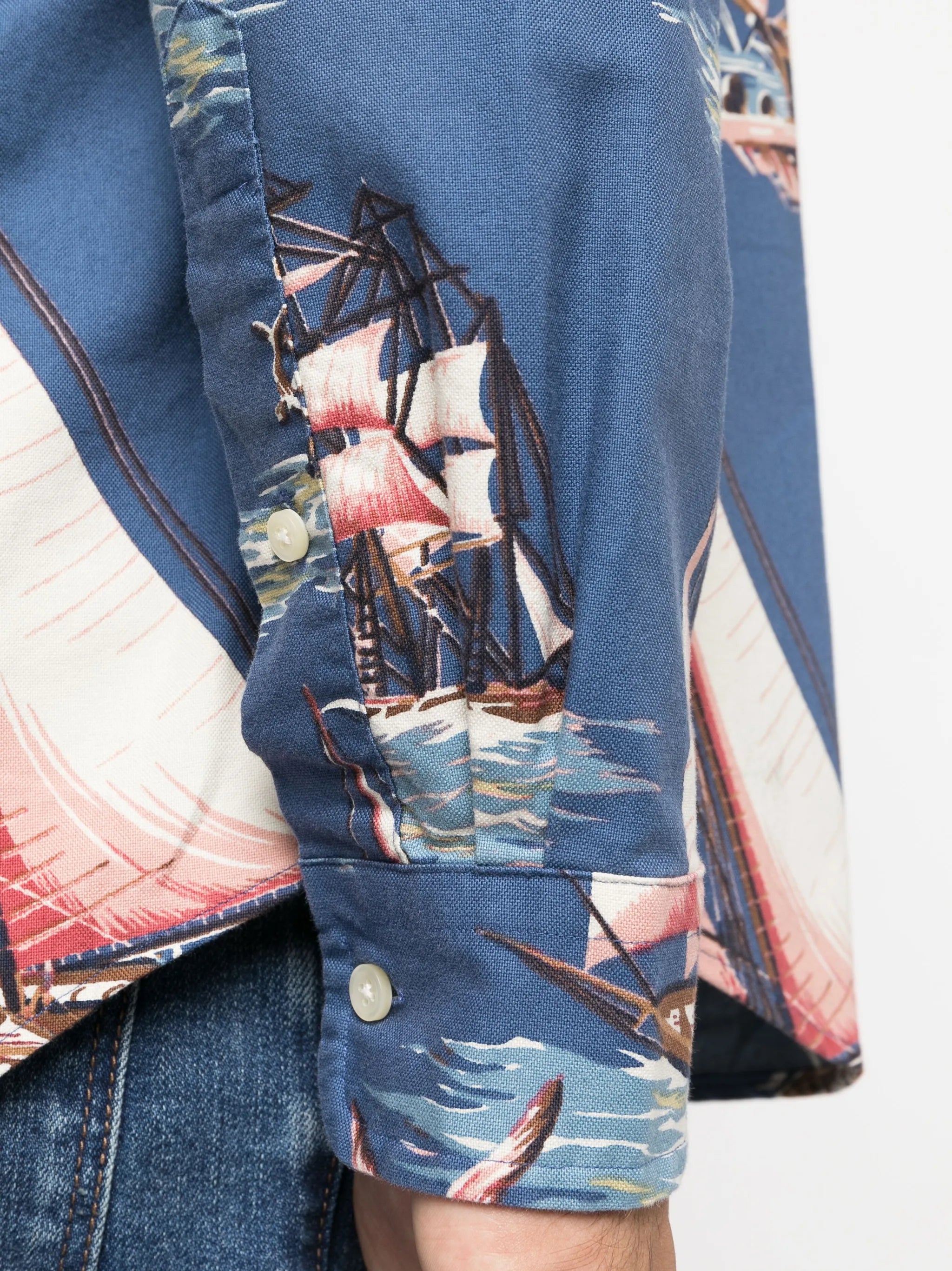 illustration-print cotton shirt