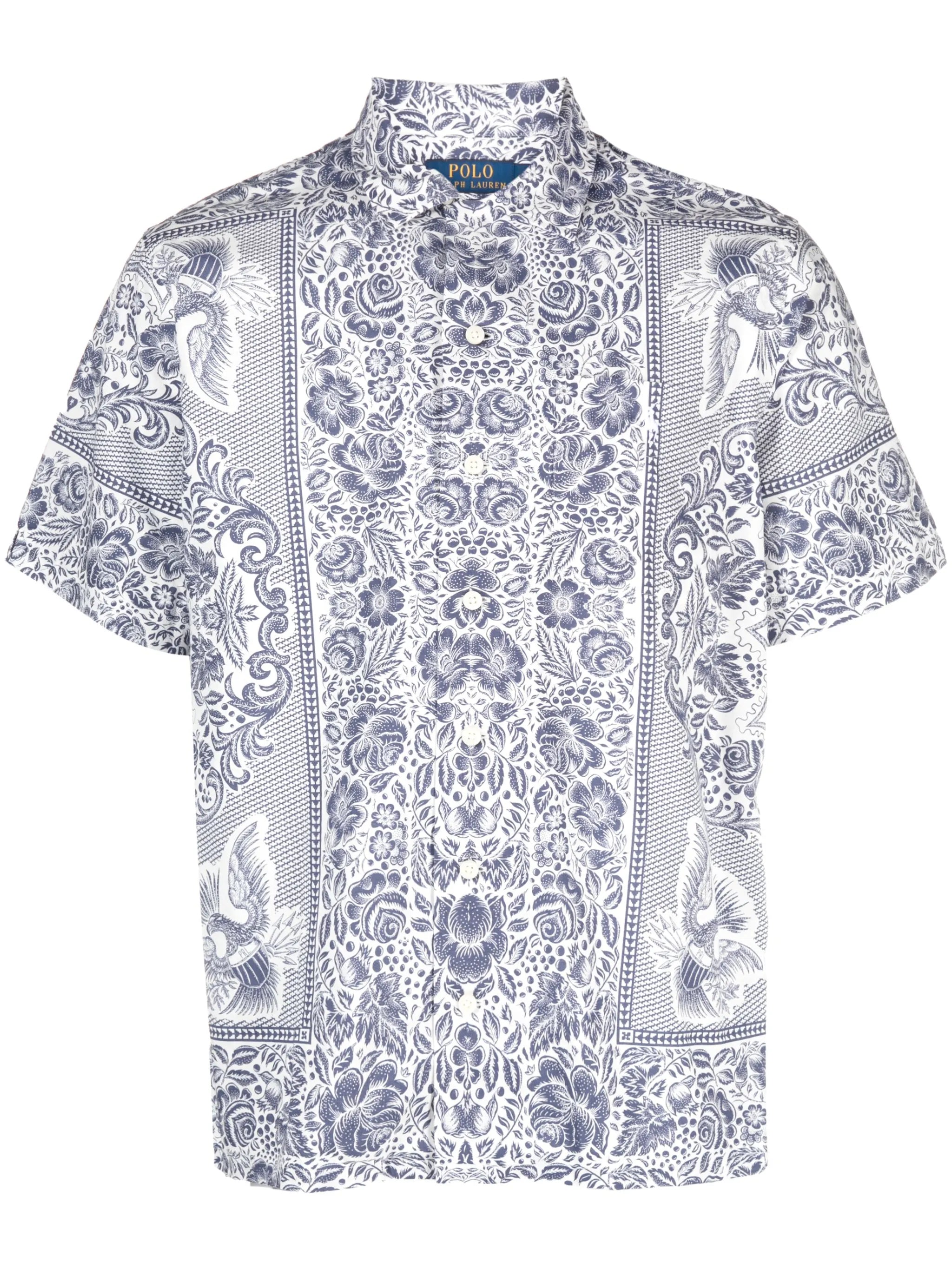 floral-print short-sleeve shirt