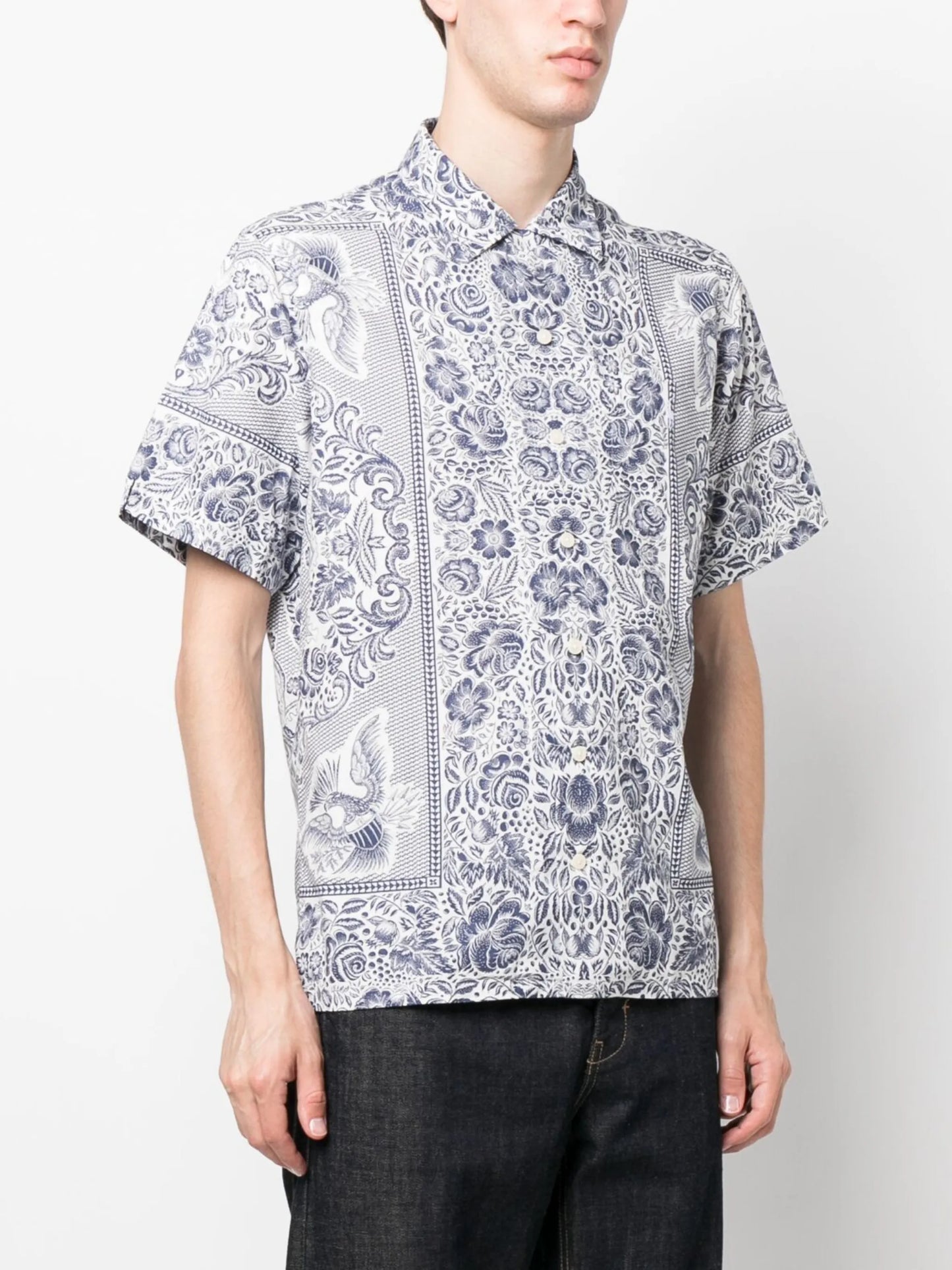 floral-print short-sleeve shirt