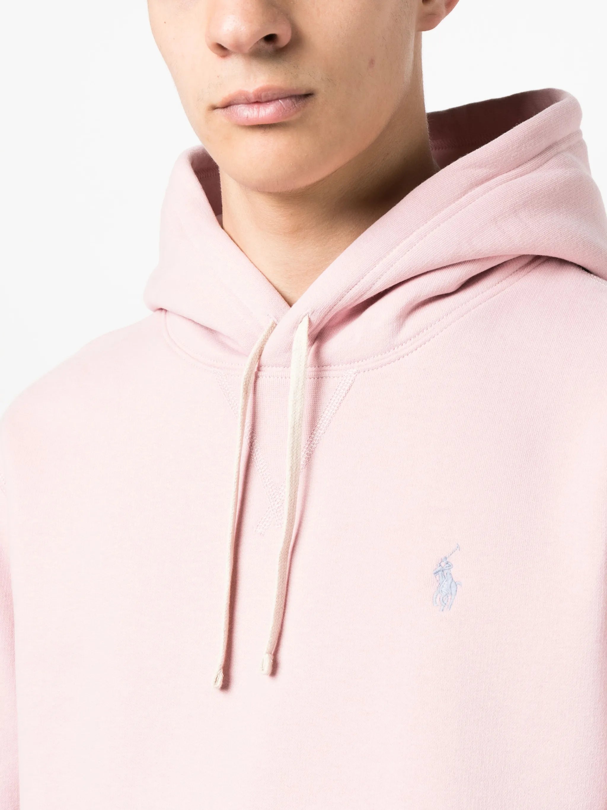 embroidered-logo long-sleeve hoodie