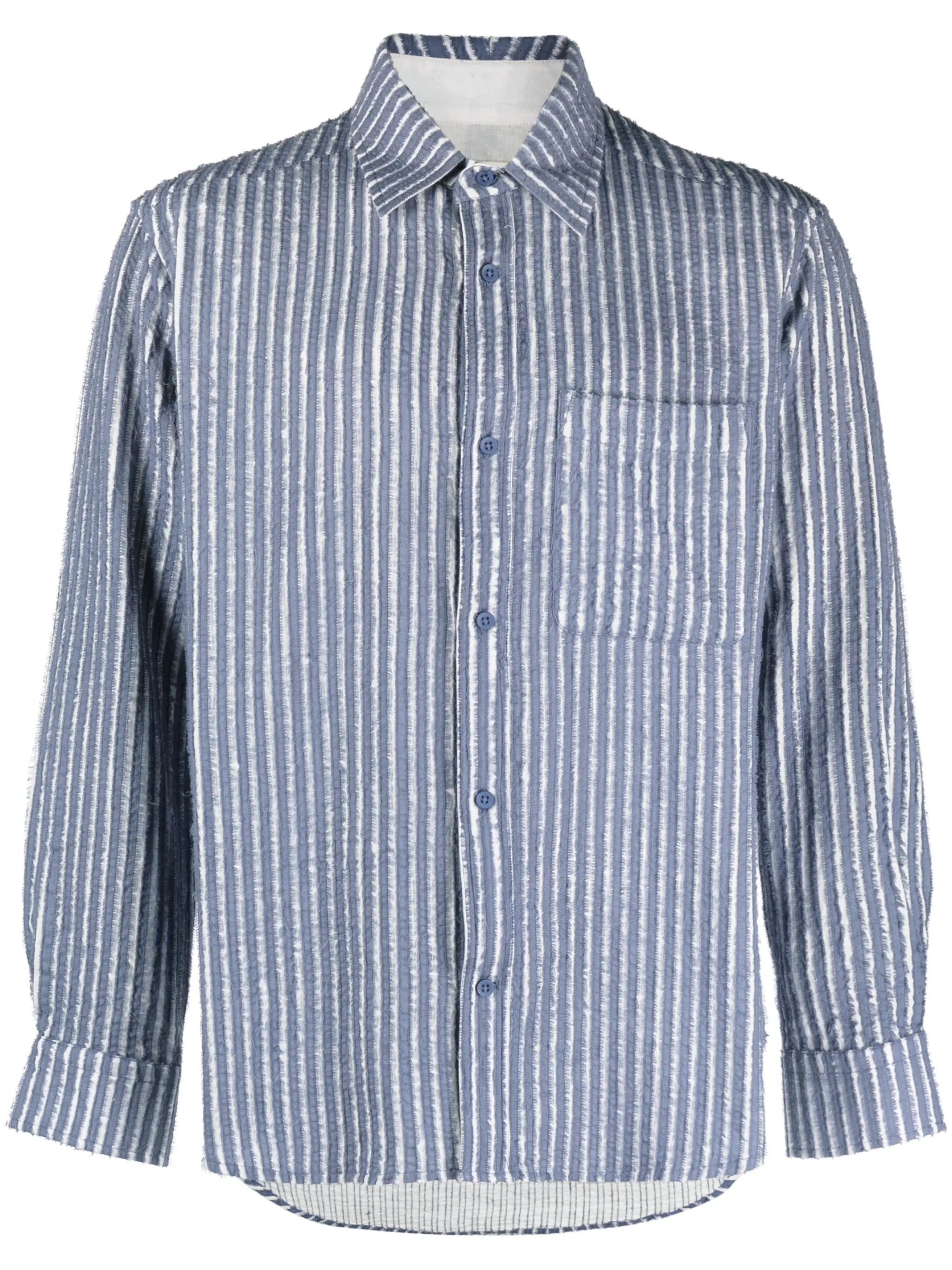 ripped striped cotton shirt