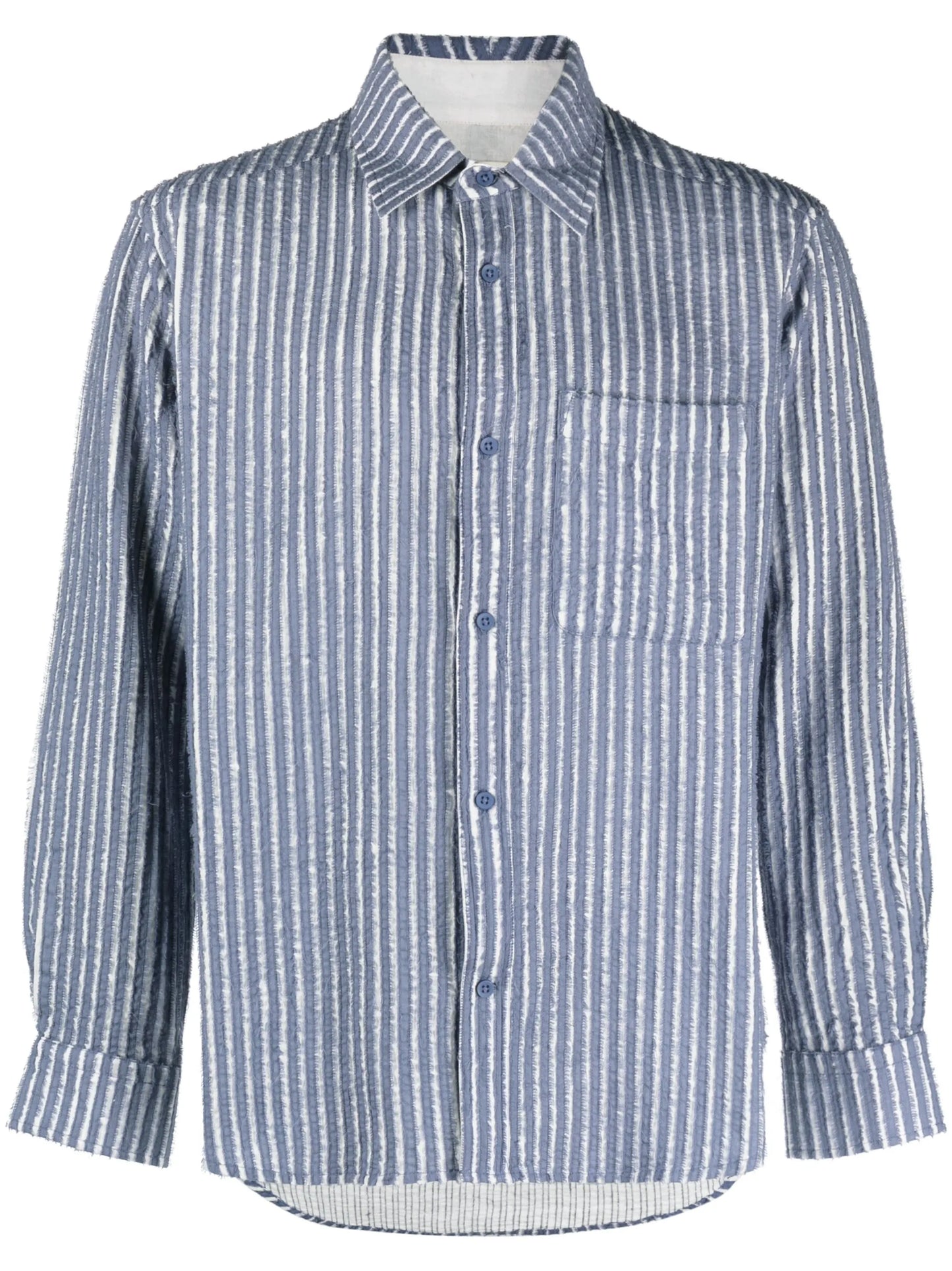 ripped striped cotton shirt